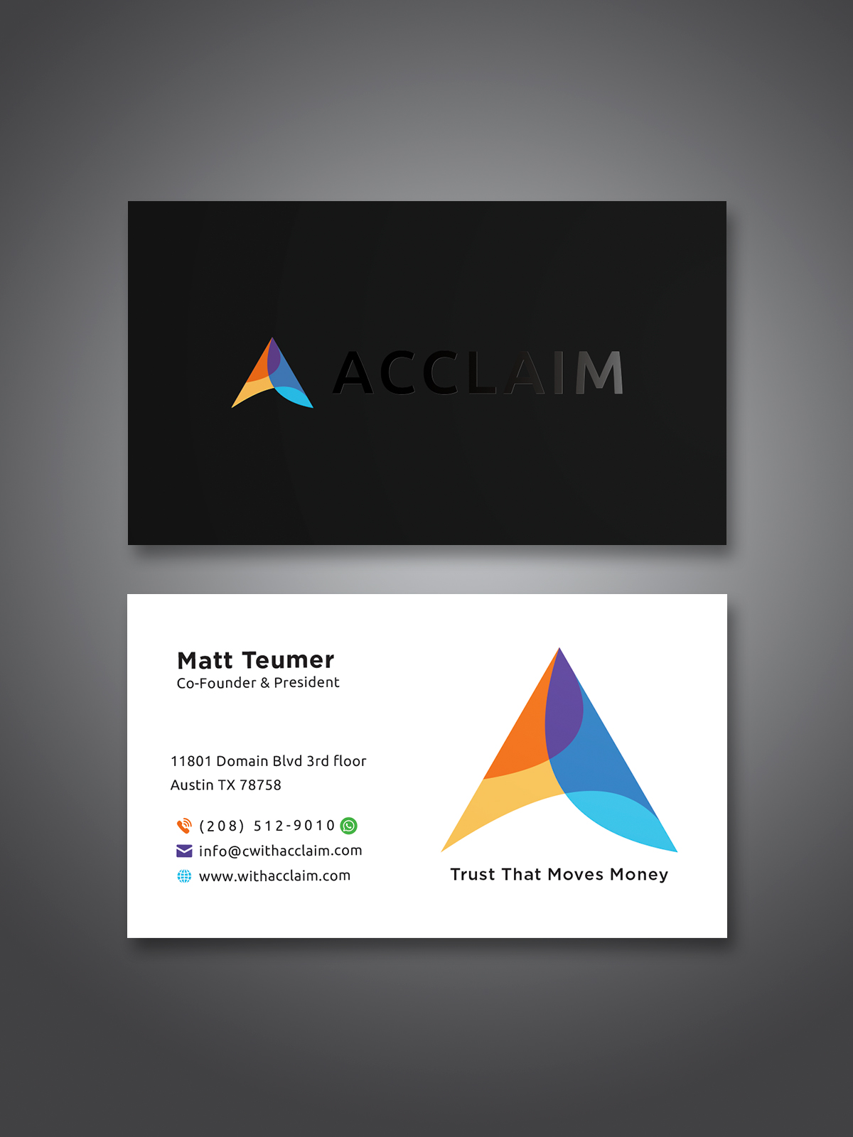 Design de Carte de Visite par Creative Moon Design pour Acclaim | Design #36725171