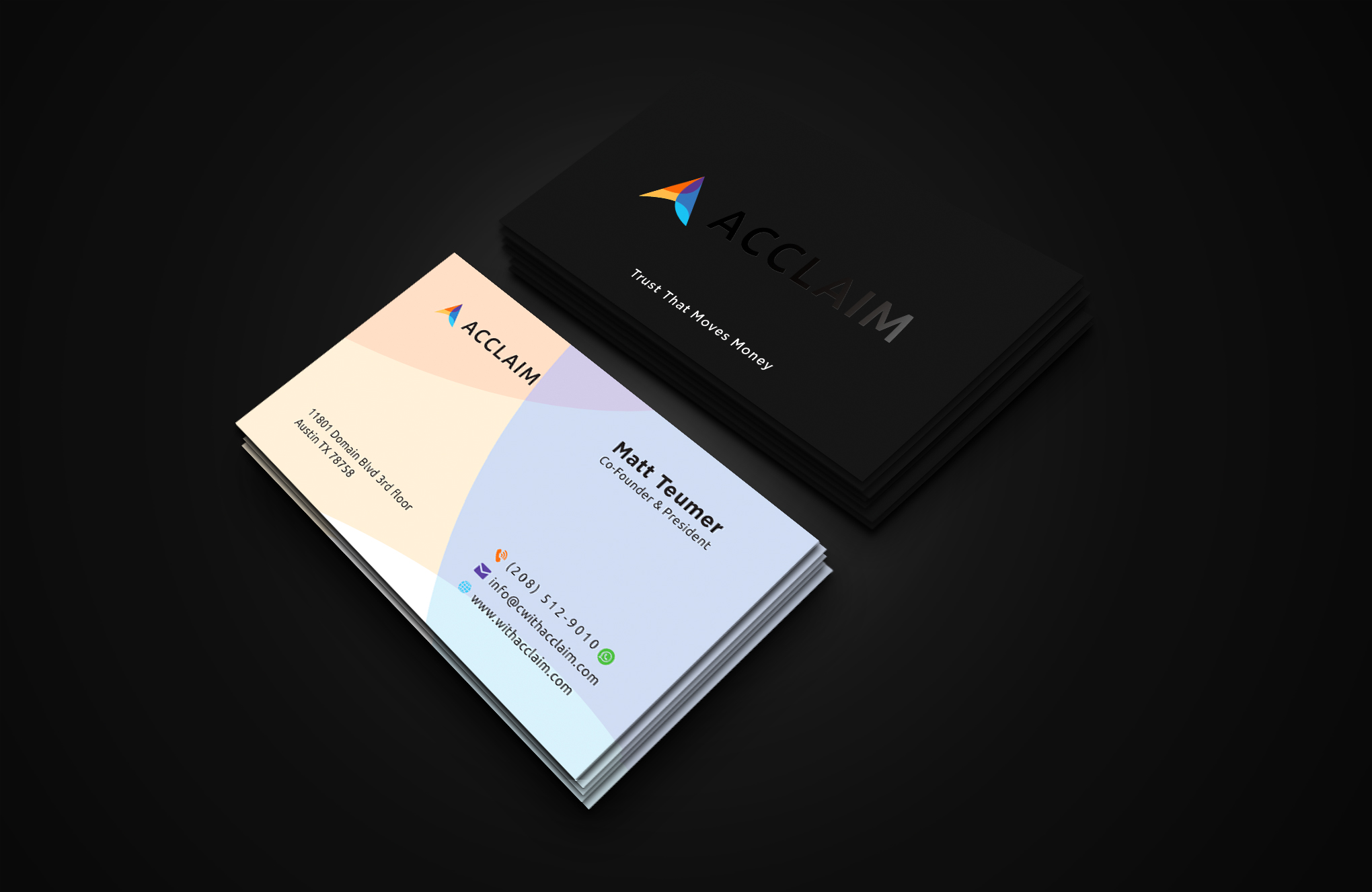 Design de Carte de Visite par Creative Moon Design pour Acclaim | Design #36725277