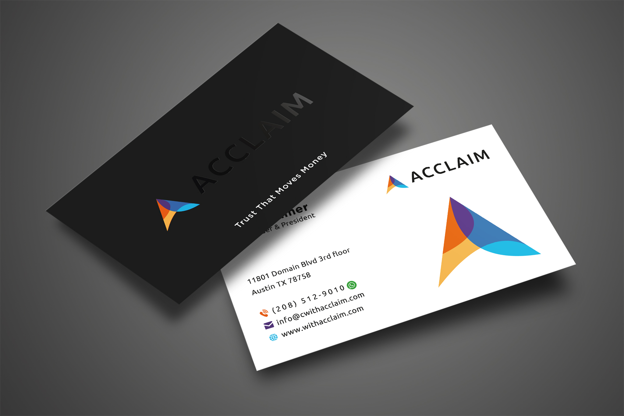 Diseño de Tarjeta de Presentación por Creative Moon Design para Acclaim | Diseño #36738080