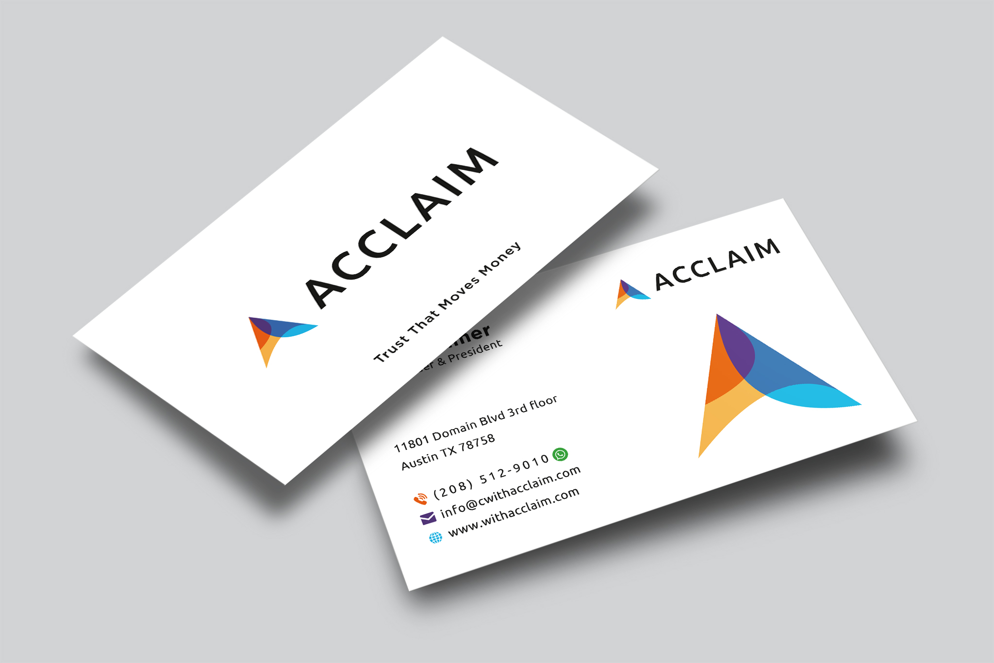 Diseño de Tarjeta de Presentación por Creative Moon Design para Acclaim | Diseño #36738081