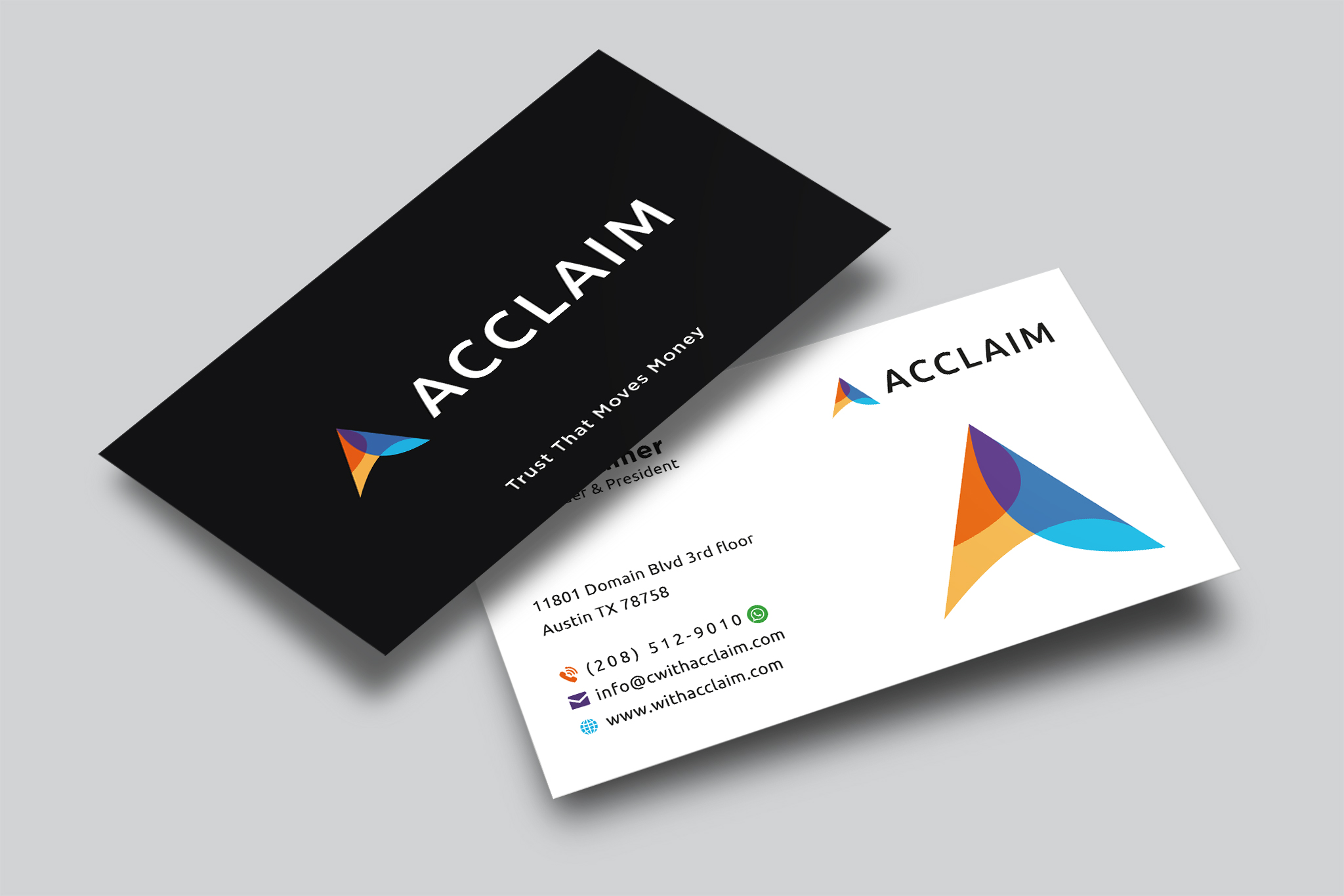 Visitenkarten-Design von Creative Moon Design für Acclaim | Design #36738082