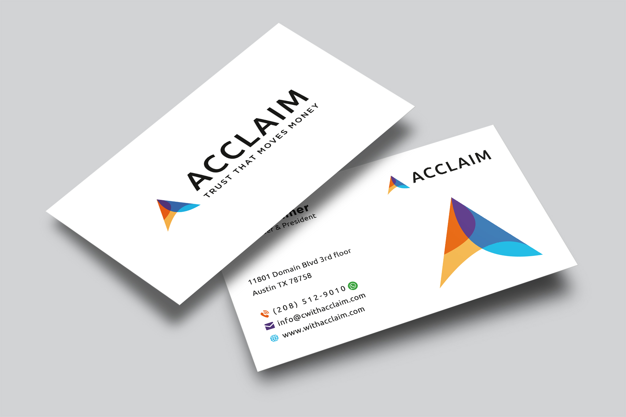 Diseño de Tarjeta de Presentación por Creative Moon Design para Acclaim | Diseño #36738091