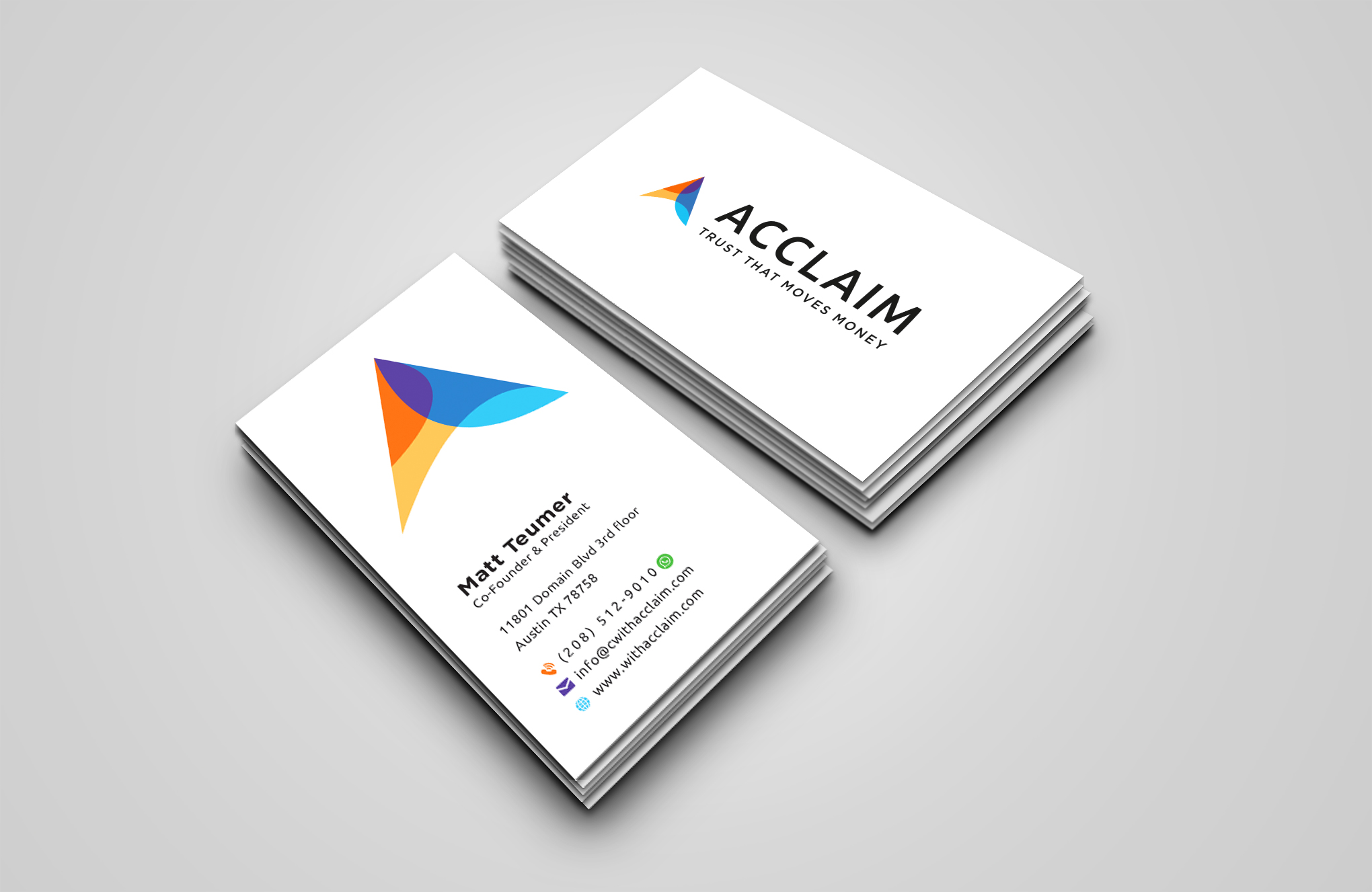 Design de Carte de Visite par Creative Moon Design pour Acclaim | Design #36738270