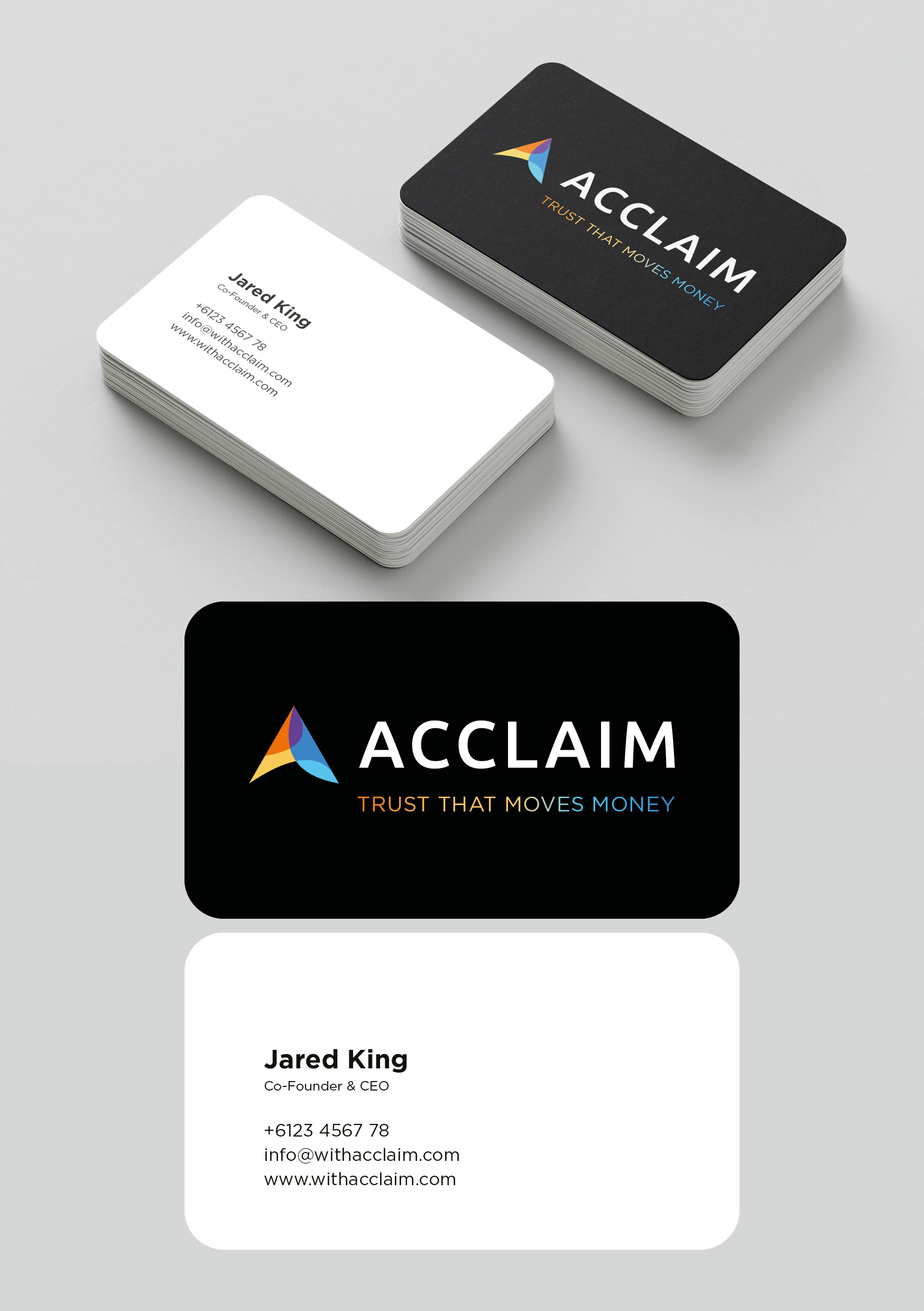 Business Card Design by MarkoE for Acclaim | Design #36727700