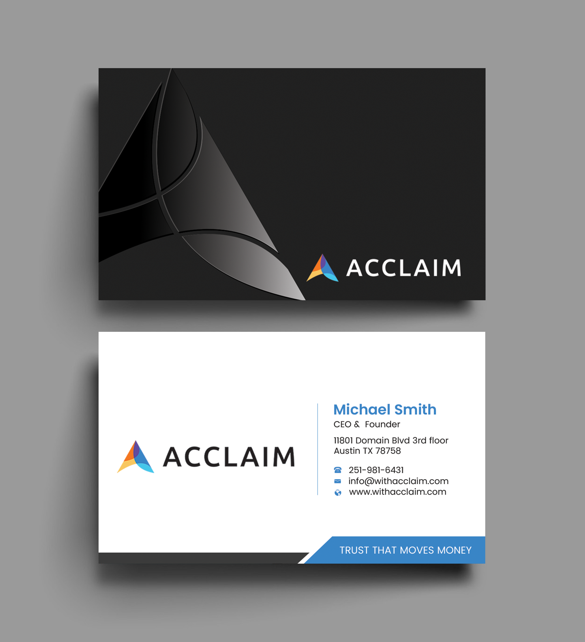 Visitenkarten-Design von Graphixpointt für Acclaim | Design #36731346