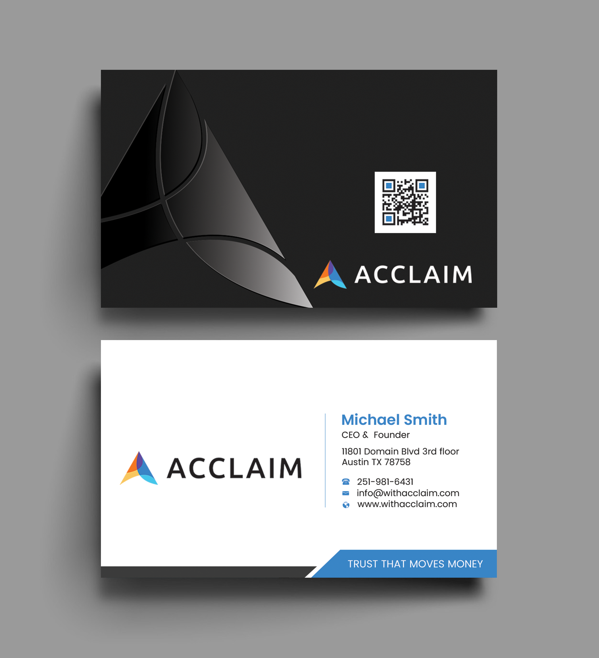 Visitenkarten-Design von Graphixpointt für Acclaim | Design #36731357