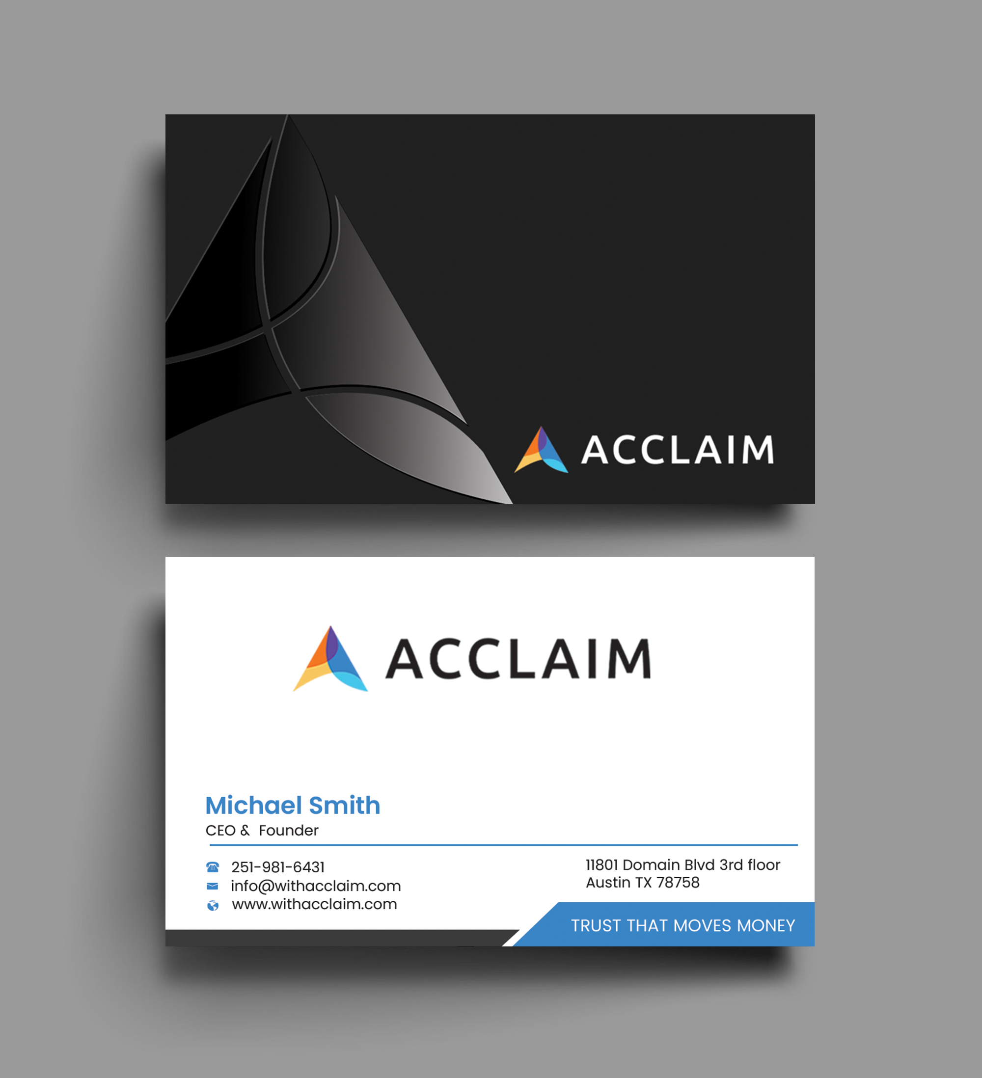 Visitenkarten-Design von Graphixpointt für Acclaim | Design #36731390