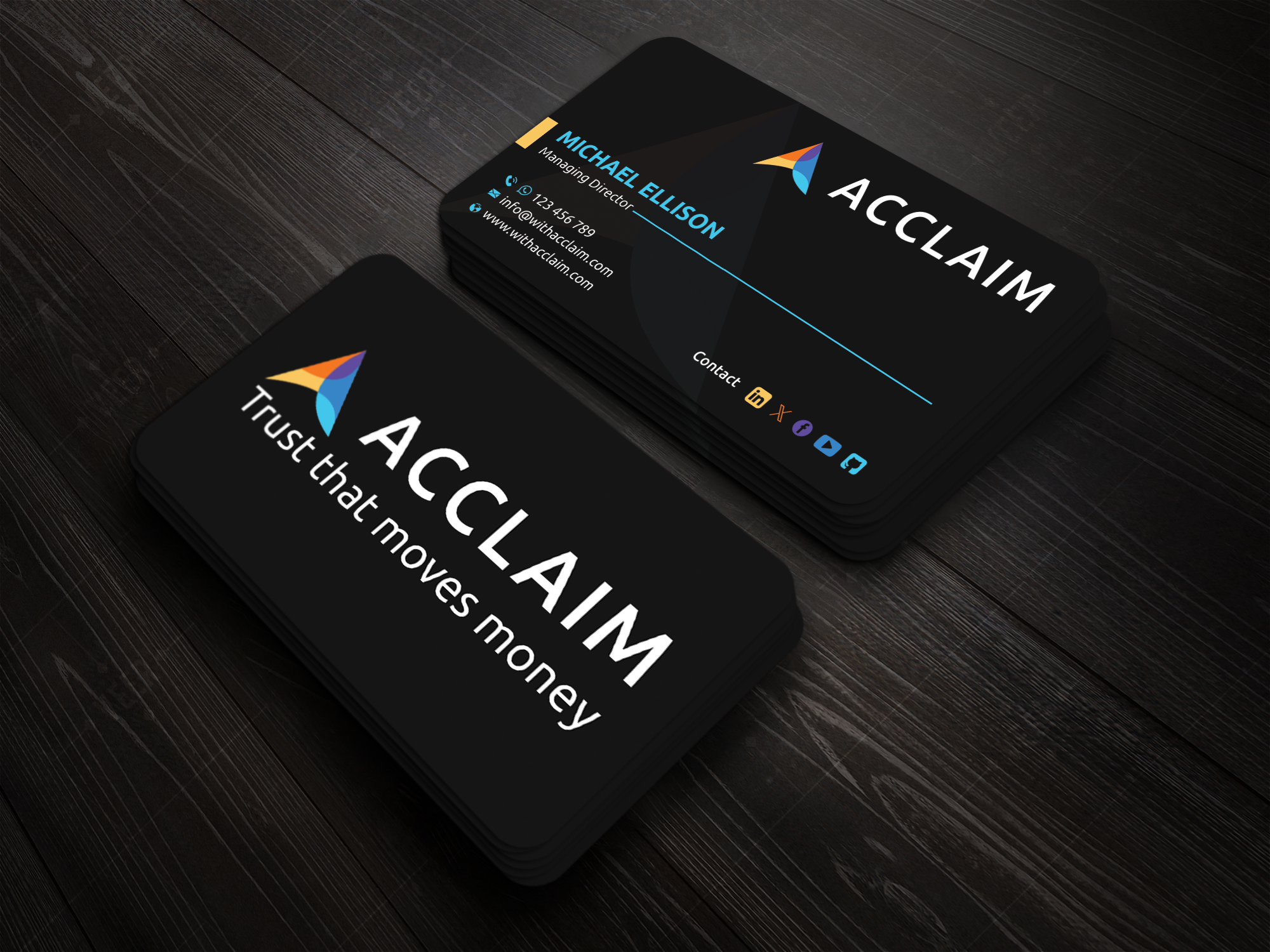 Diseño de Tarjeta de Presentación por Expert Bappy para Acclaim | Diseño #36736687