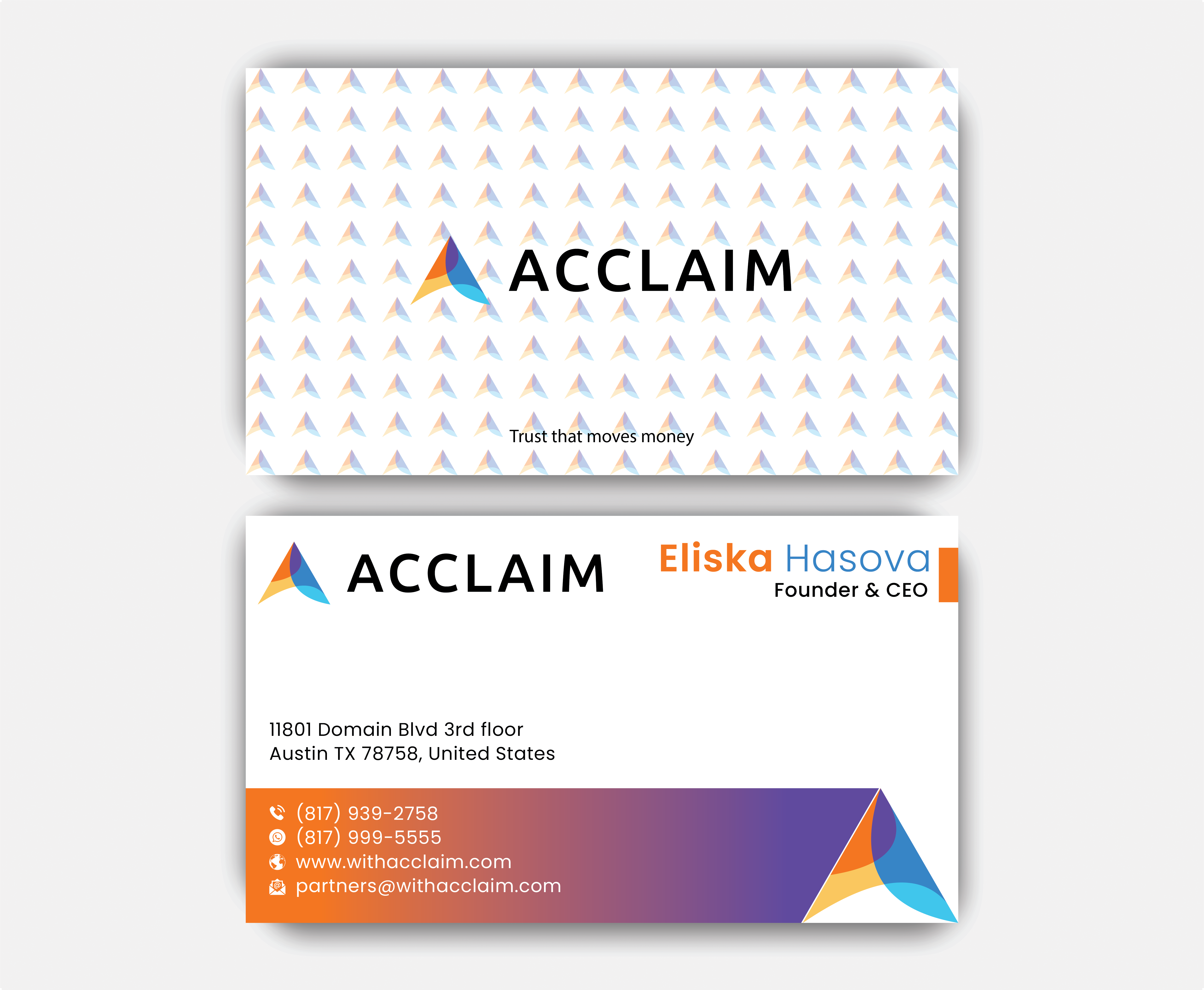 Business Card Design by DesignerShahadat for Acclaim | Design #36730328