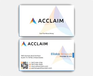 Design de Carte de Visite par DesignerShahadat pour Acclaim | Design : #36734566