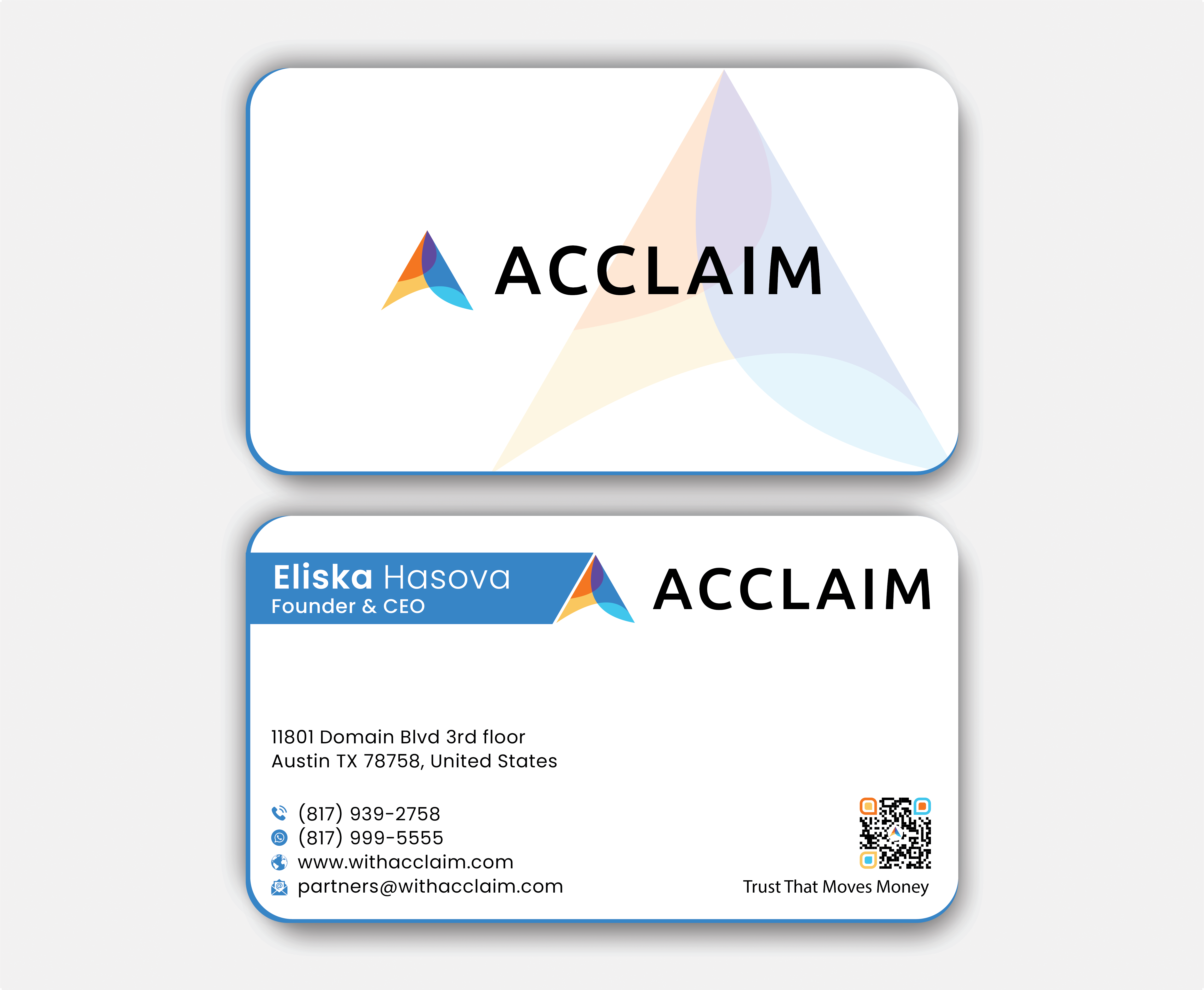 Diseño de Tarjeta de Presentación por DesignerShahadat para Acclaim | Diseño #36737429