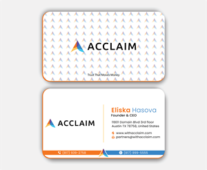 Design de Carte de Visite par DesignerShahadat pour Acclaim | Design : #36738722