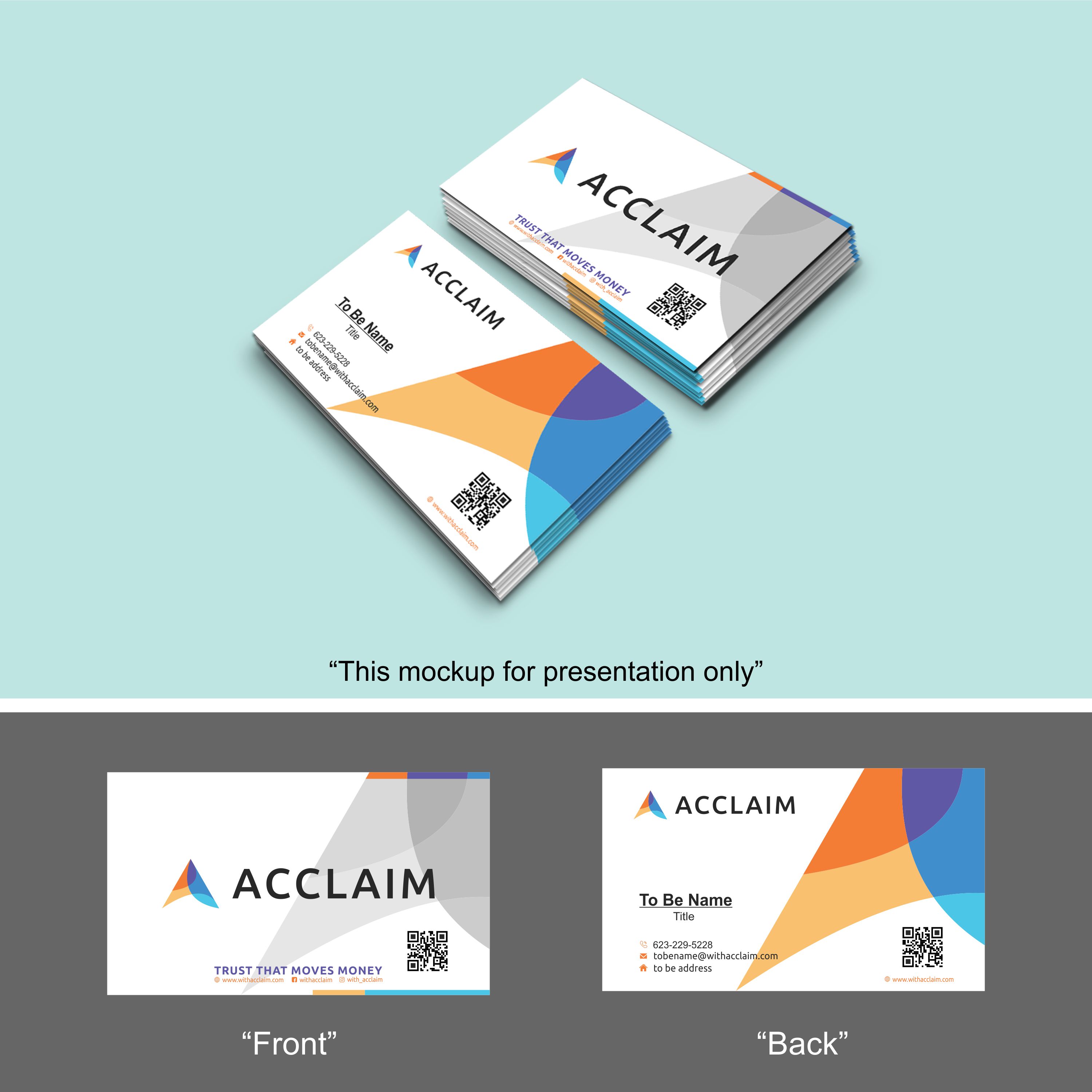 Business Card Design by dhanuboy for Acclaim | Design #36726600