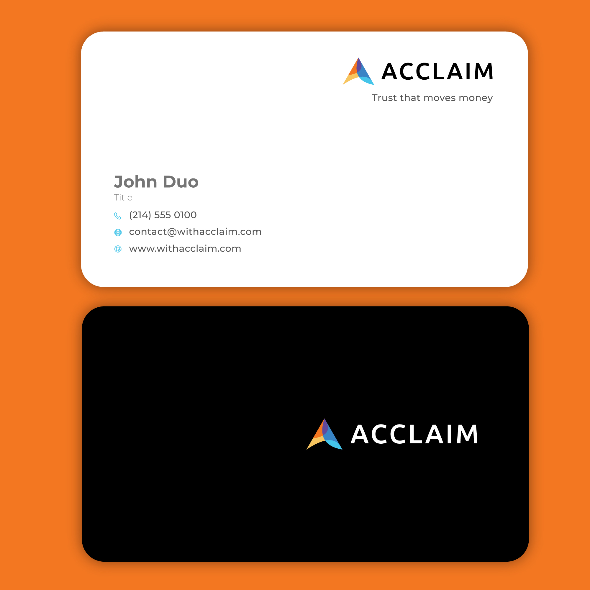 Visitenkarten-Design von nathanaelpeter für Acclaim | Design #36735962