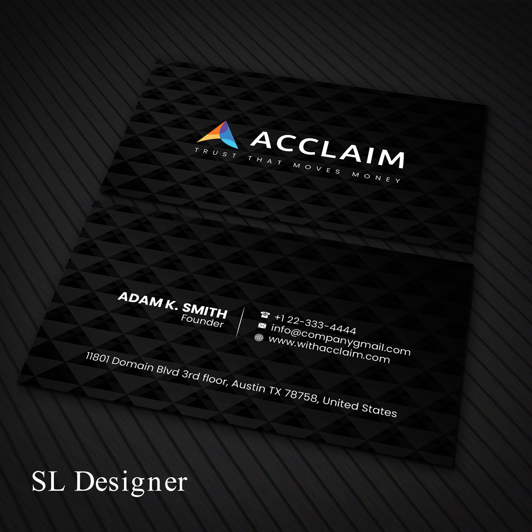 Visitenkarten-Design von SL Designer für Acclaim | Design #36734676