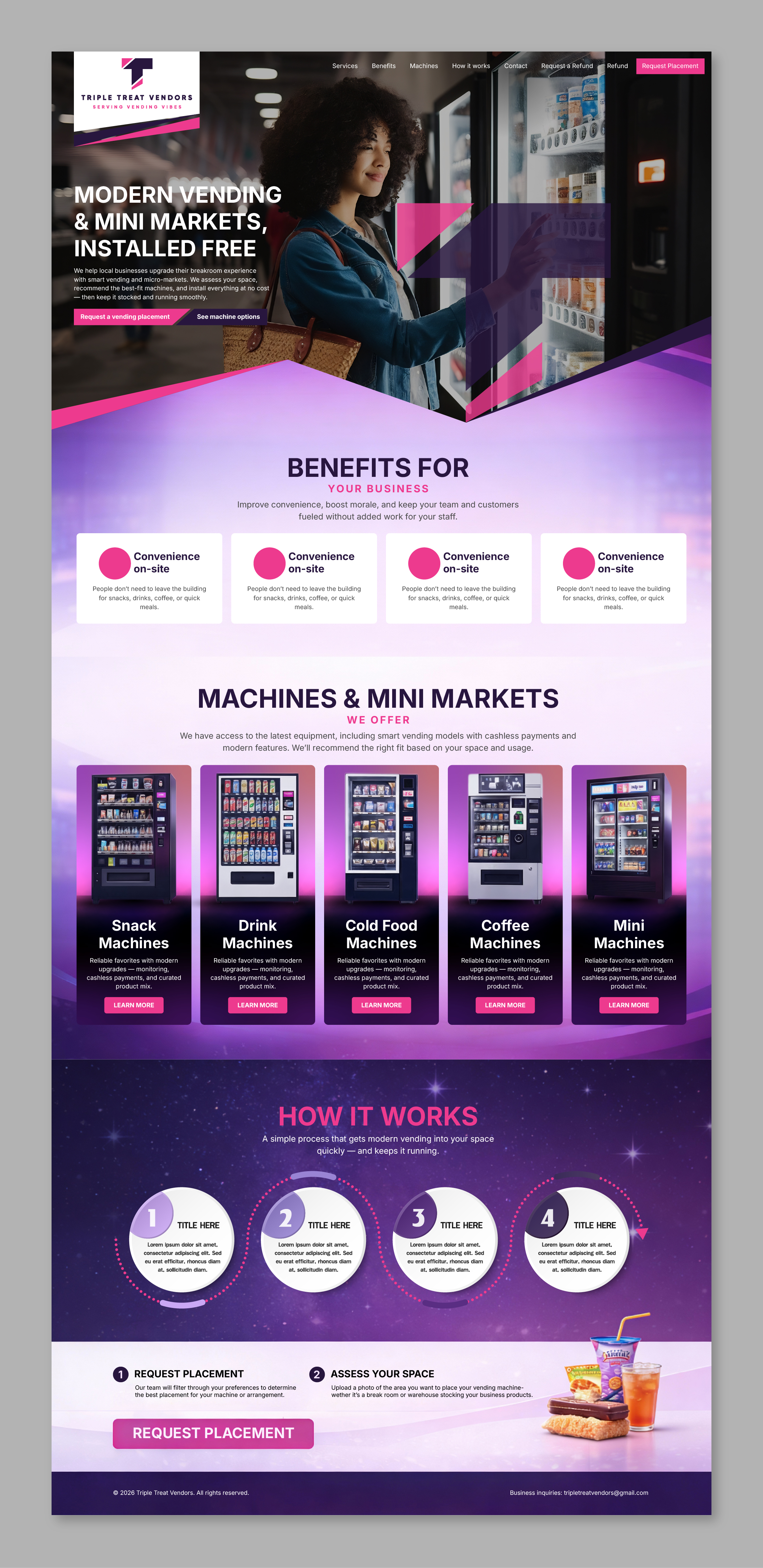 Web-Design von Titan Solbiz für Triple Treat Vendors LLC | Design #36738844