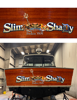 1990 Tiara 3100 Open Fishing Boat Transom/Stern Graphic Design