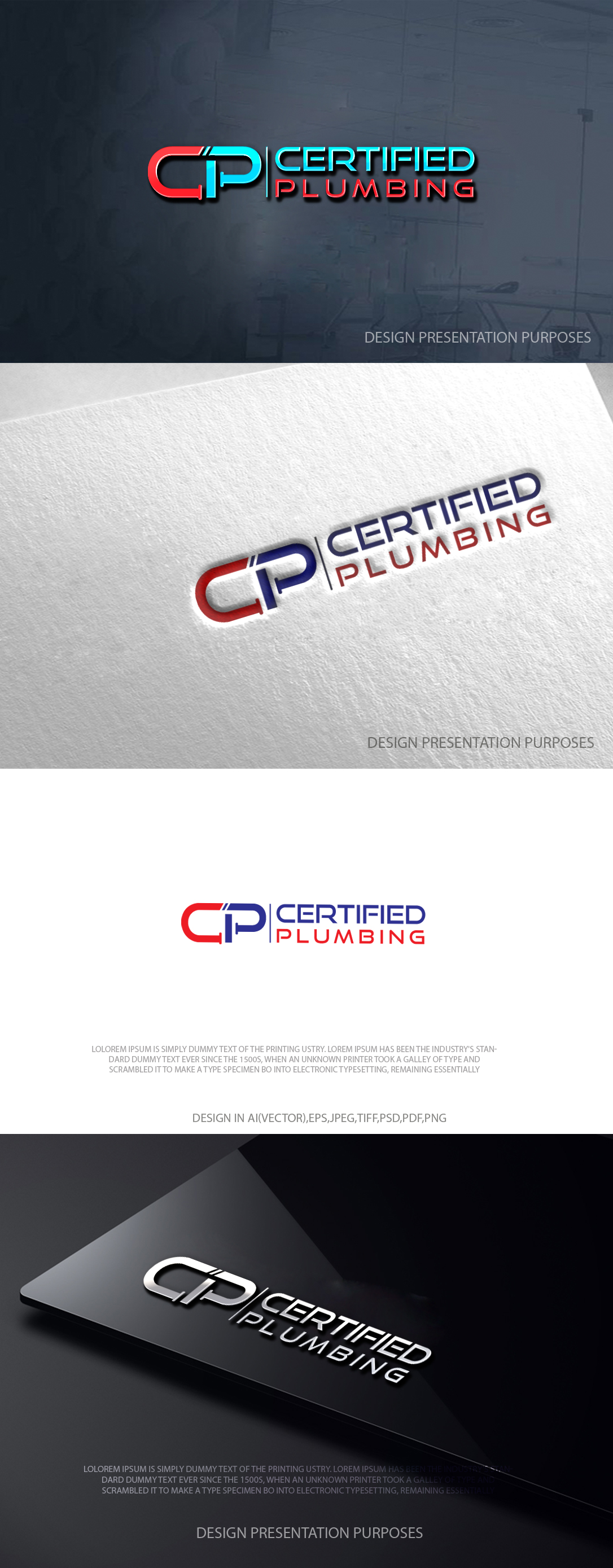 Logo Design by zebronicgraphic for Certified Plumbing Professionals  | Design #36754180