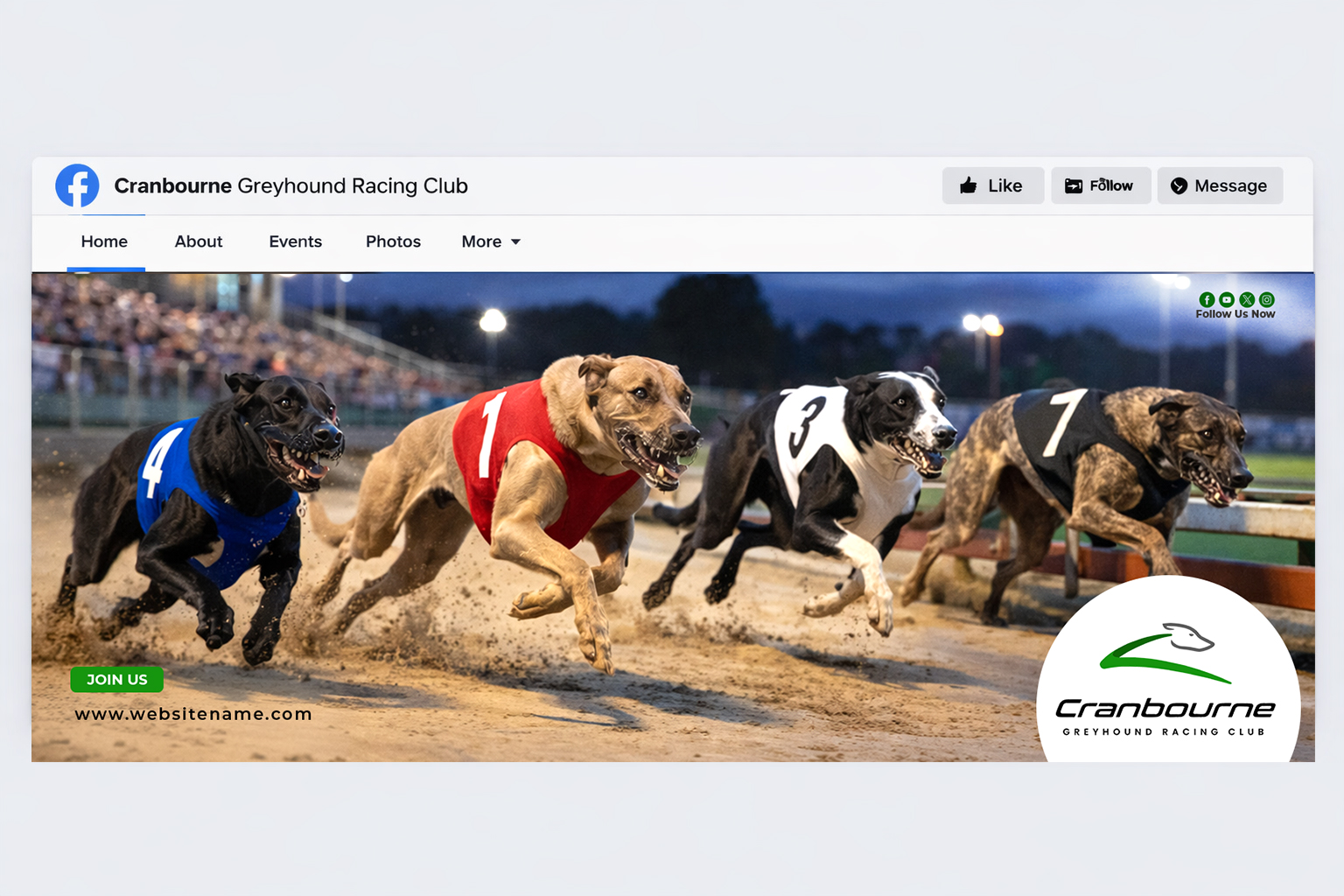 Facebook Design by Bhushan jha for Cranbourne Greyhound Racing Club | Design #36769946
