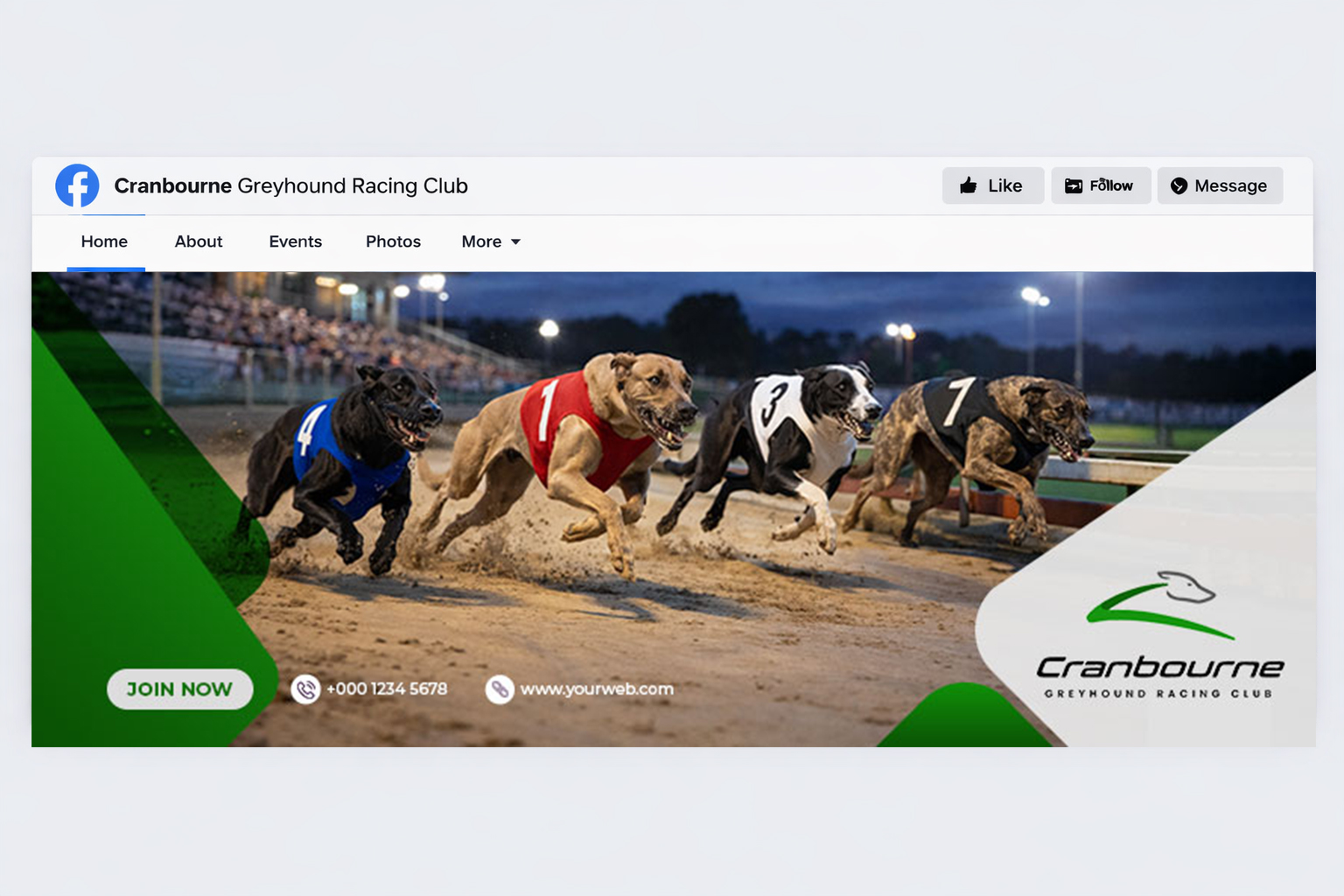 Facebook Design by Bhushan jha for Cranbourne Greyhound Racing Club | Design #36769947