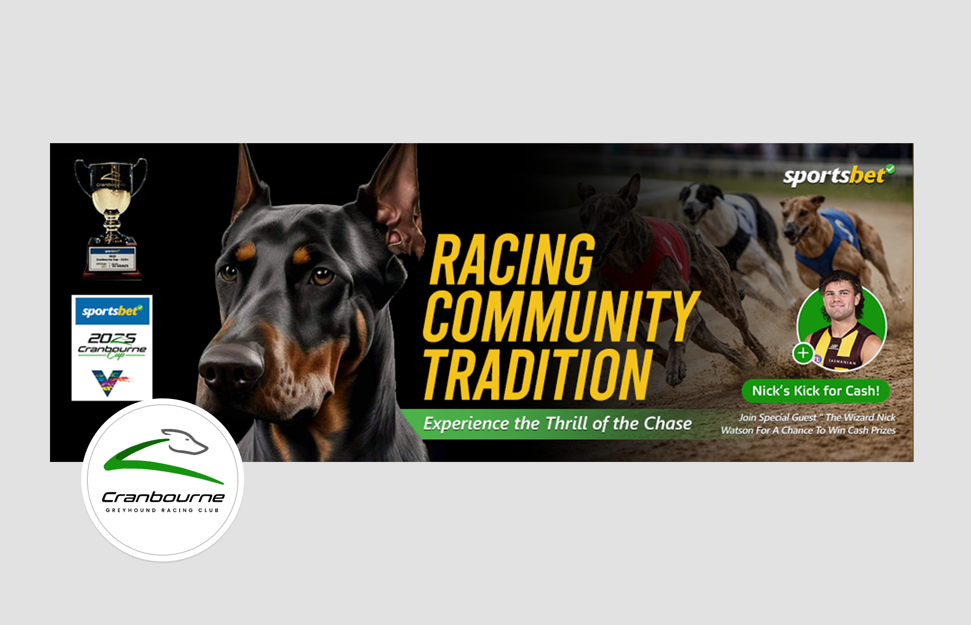 Facebook Design by rainbowmagic2017 for Cranbourne Greyhound Racing Club | Design #36748507
