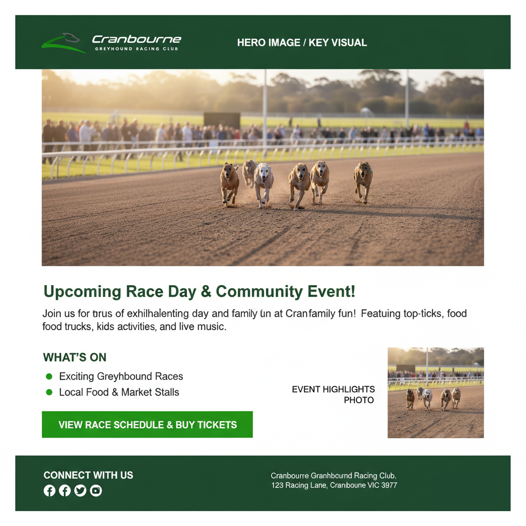 Facebook Design by ZEKKOUR Fouzi for Cranbourne Greyhound Racing Club | Design #36771262