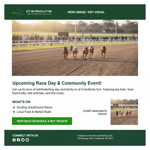 Facebook Design by ZEKKOUR Fouzi for Cranbourne Greyhound Racing Club | Design: #36771262