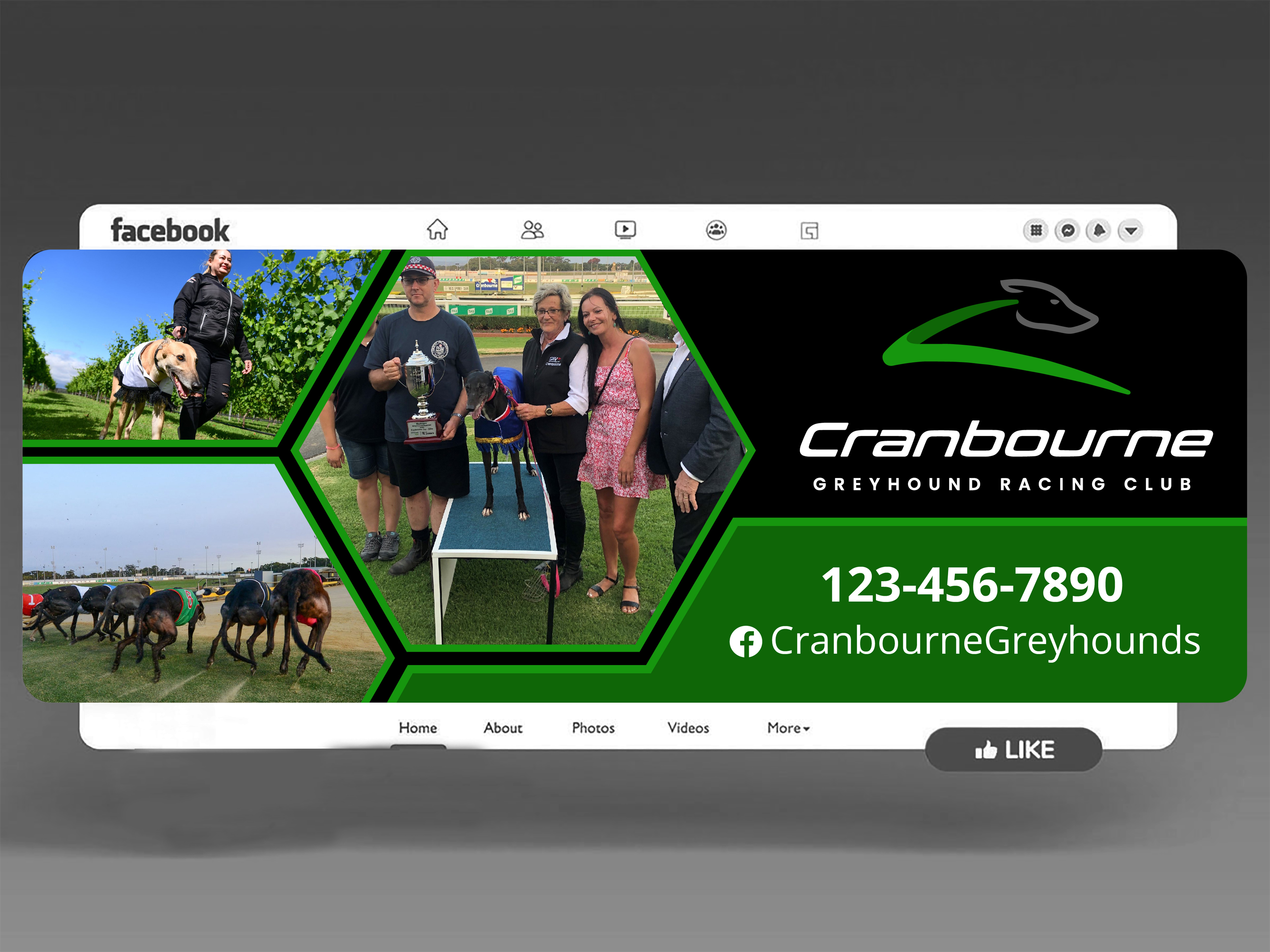 Facebook Design by Imagine design000 for Cranbourne Greyhound Racing Club | Design #36744980