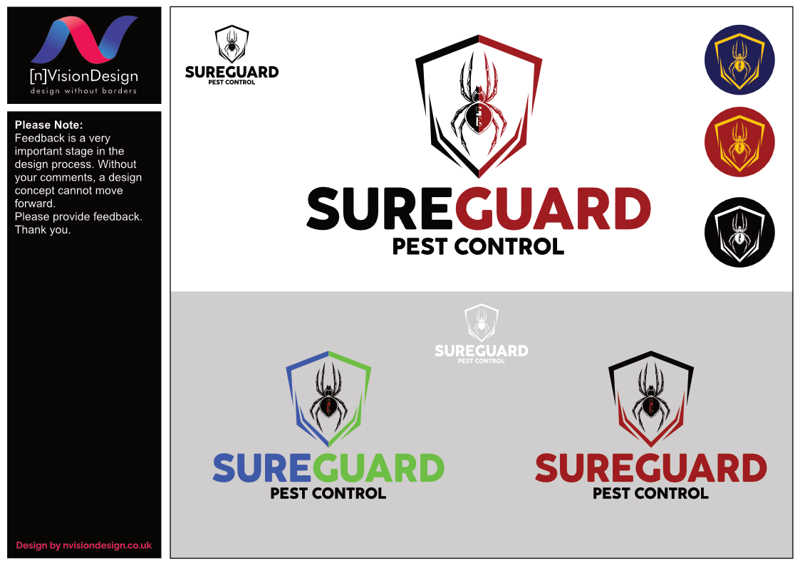 Logo Design by nvisiondesign.co.uk for SureGuard Pest Control | Design #36747258