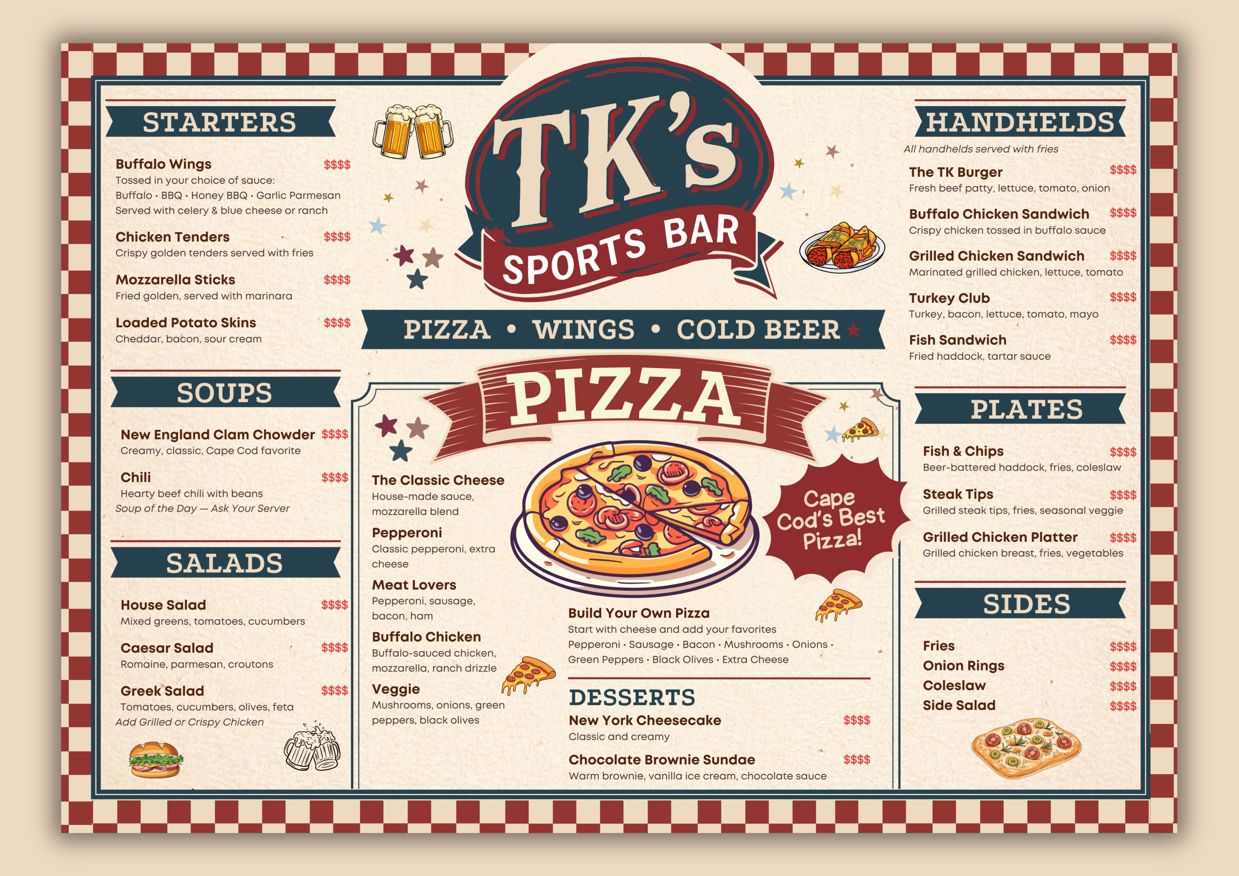 Menü-Design von Custom A für dieses Projekt | Design #36751788