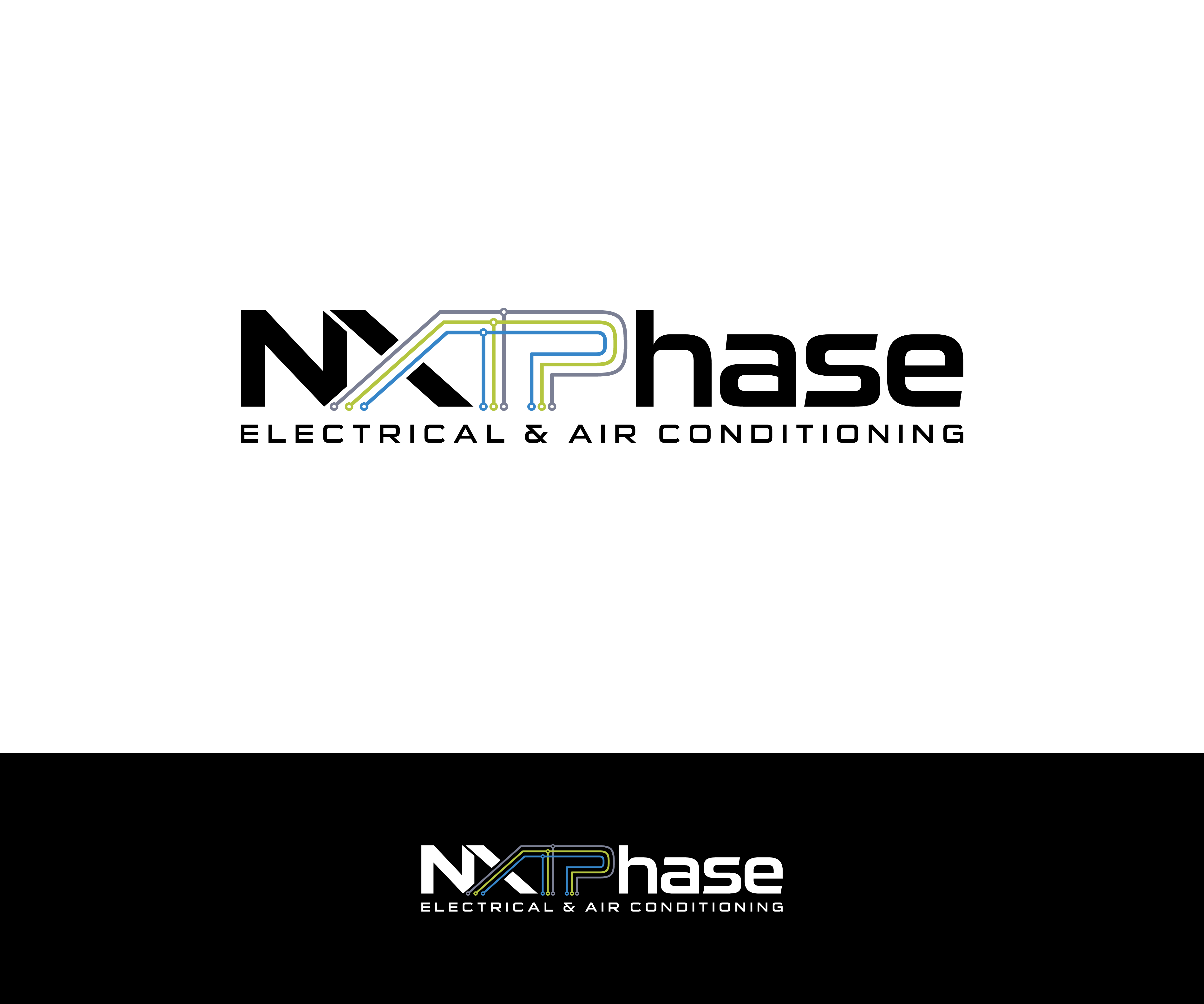 Logo Design by Oumazu for Nxt Phase Electrical & Air Conditioning | Design #36783587