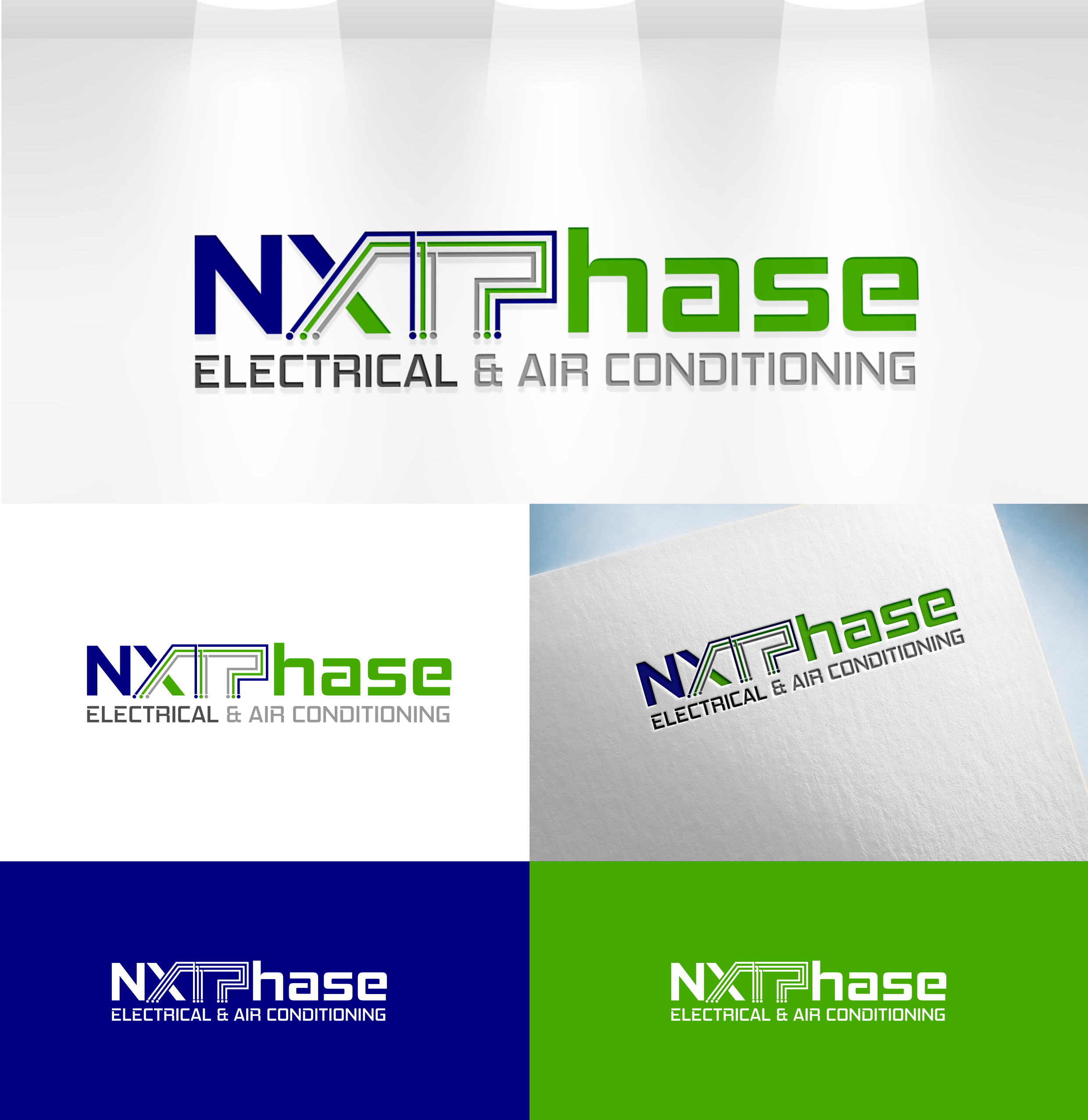 Logo Design by DesigNooox for Nxt Phase Electrical & Air Conditioning | Design #36781087