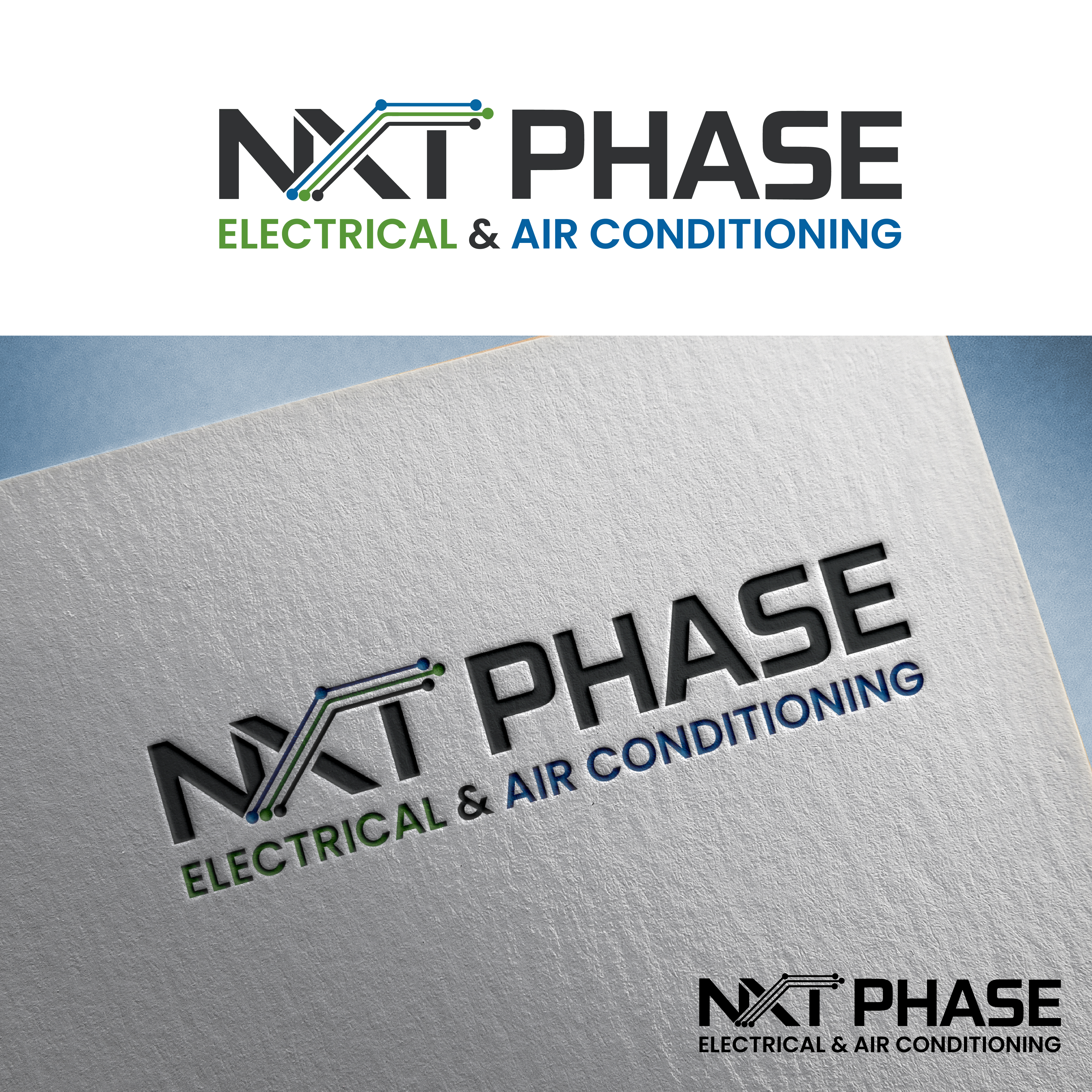 Logo Design by Shariqology for Nxt Phase Electrical & Air Conditioning | Design #36781107