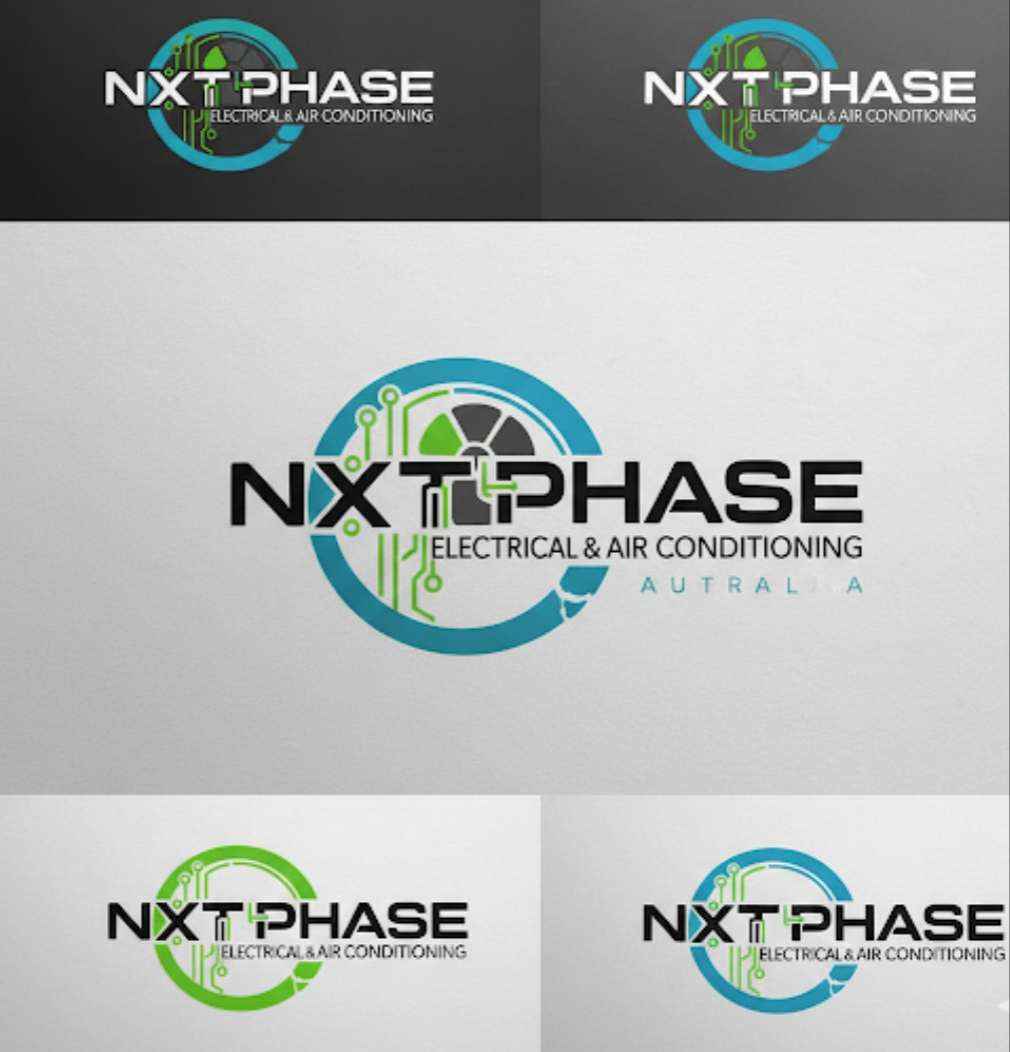 Logo Design by COR for Nxt Phase Electrical & Air Conditioning | Design #36781260