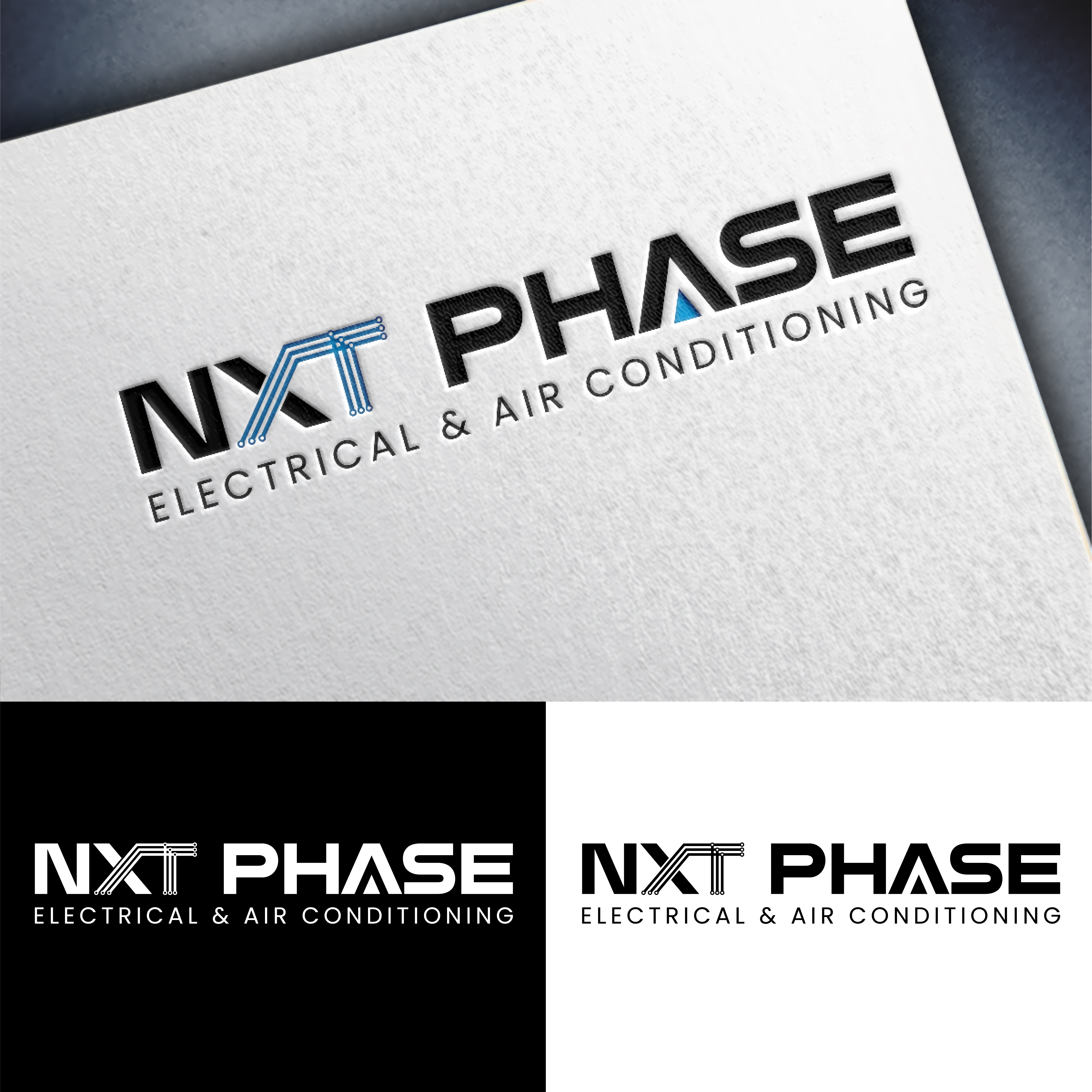 Logo Design by John Mark Arts for Nxt Phase Electrical & Air Conditioning | Design #36781371