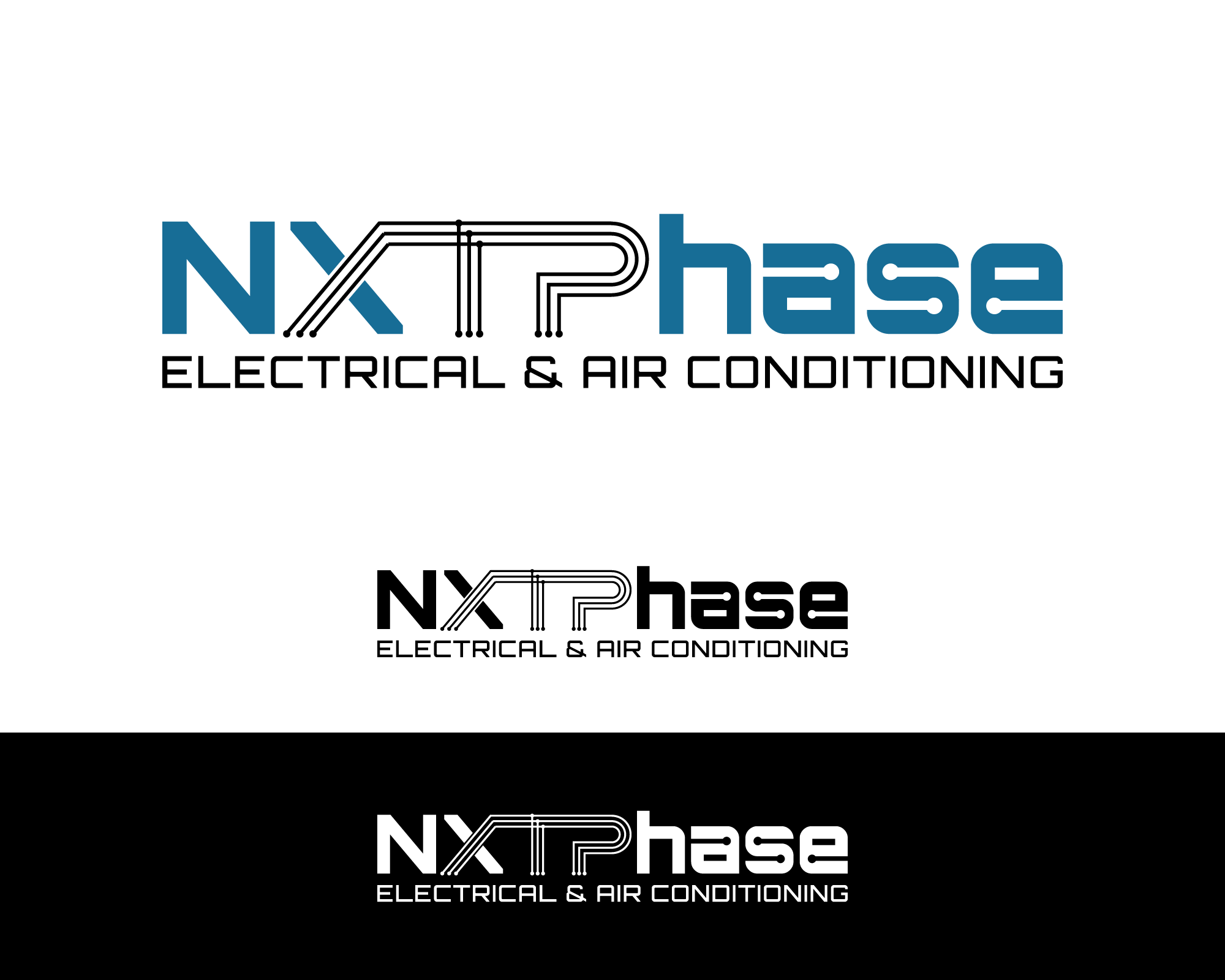 Diseño de Logo por zhafran para Nxt Phase Electrical & Air Conditioning | Diseño #36785418
