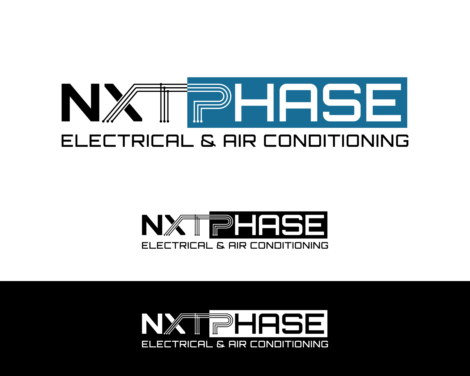 Diseño de Logo por zhafran para Nxt Phase Electrical & Air Conditioning | Diseño #36785419