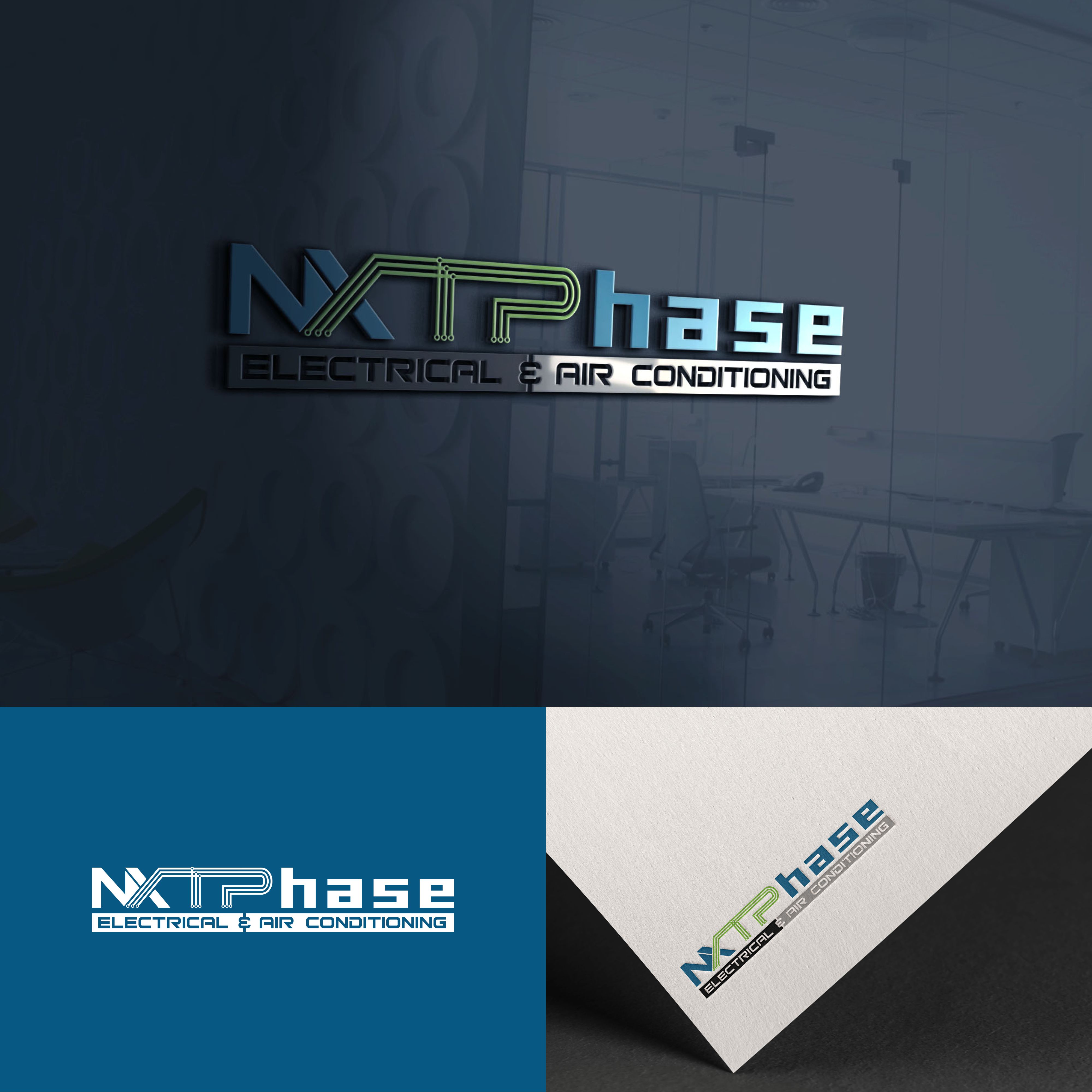 Logo Design by Bione for Nxt Phase Electrical & Air Conditioning | Design #36780145
