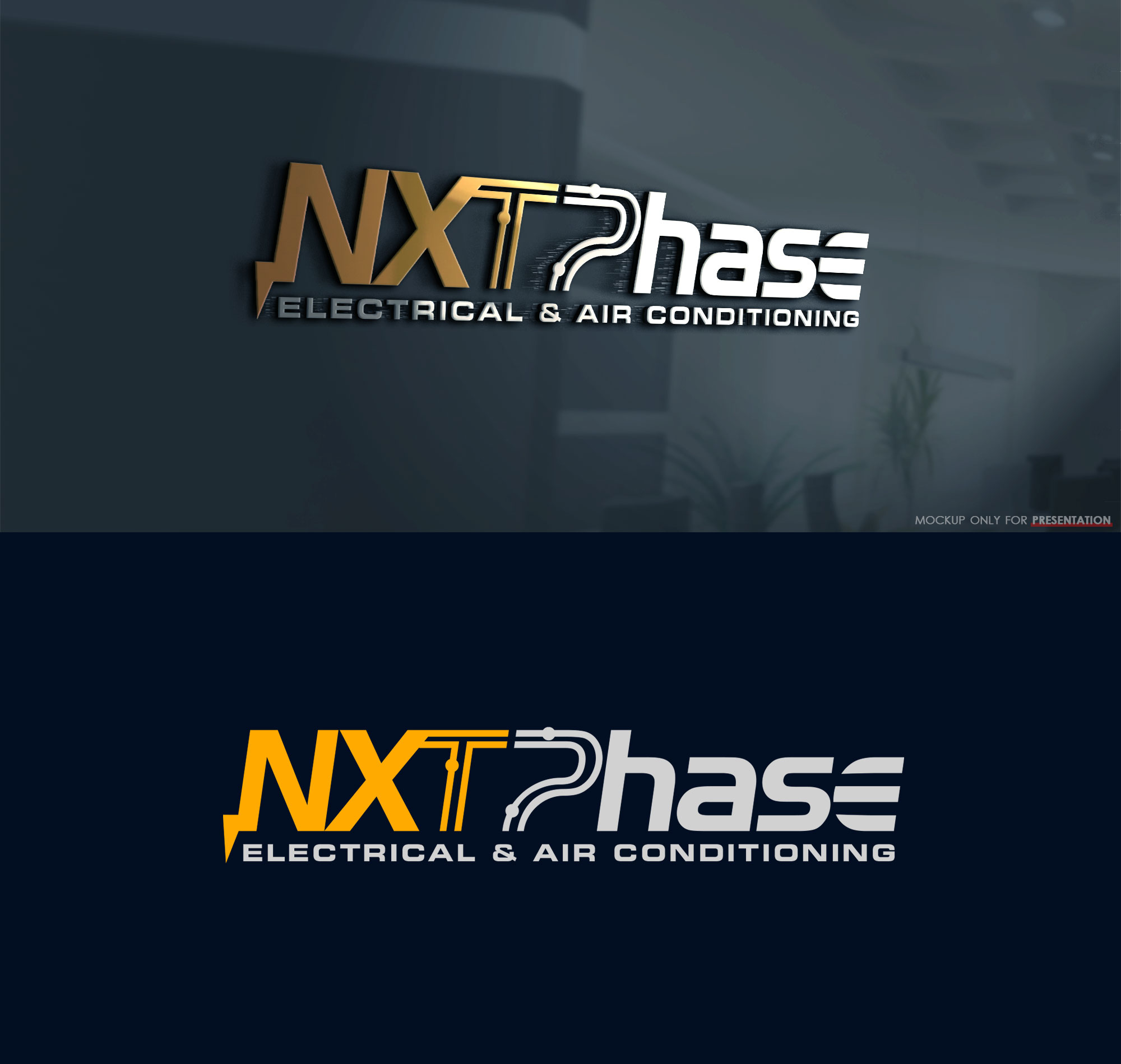 Diseño de Logo por Pen_art0 para Nxt Phase Electrical & Air Conditioning | Diseño #36789713
