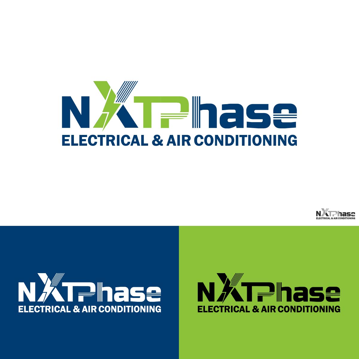Diseño de Logo por punchpixel para Nxt Phase Electrical & Air Conditioning | Diseño #36791679