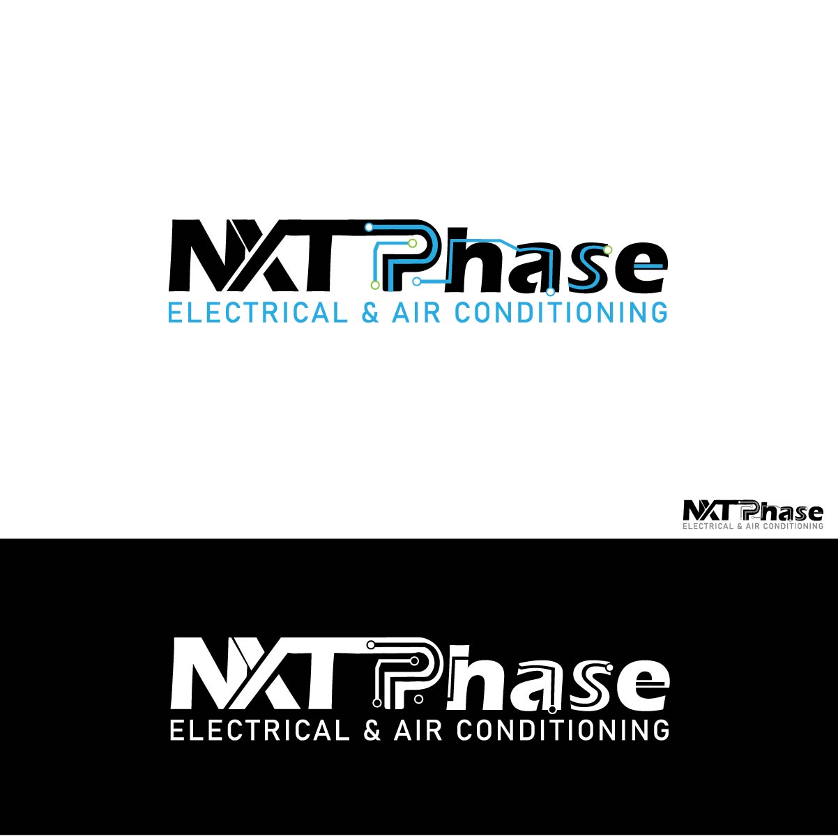 Diseño de Logo por punchpixel para Nxt Phase Electrical & Air Conditioning | Diseño #36791684