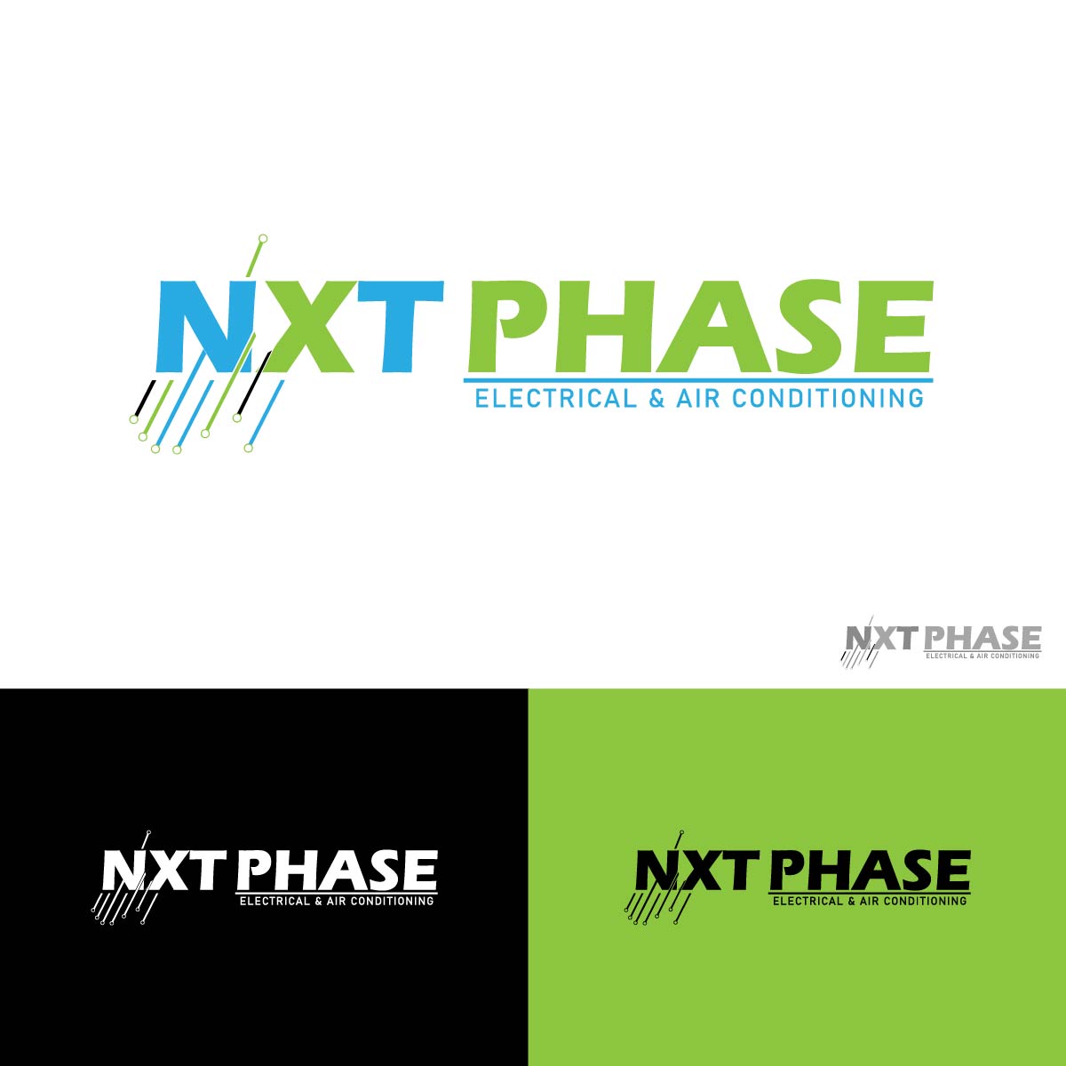 Logo Design by punchpixel for Nxt Phase Electrical & Air Conditioning | Design #36791685