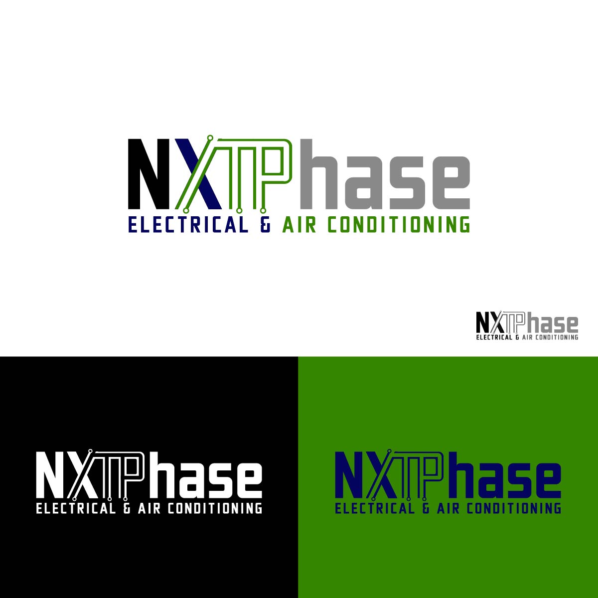 Logo Design by punchpixel for Nxt Phase Electrical & Air Conditioning | Design #36791689