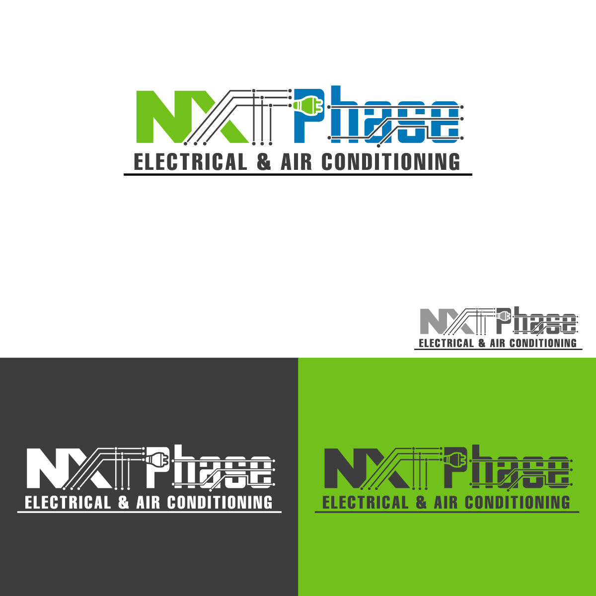 Diseño de Logo por punchpixel para Nxt Phase Electrical & Air Conditioning | Diseño #36791692