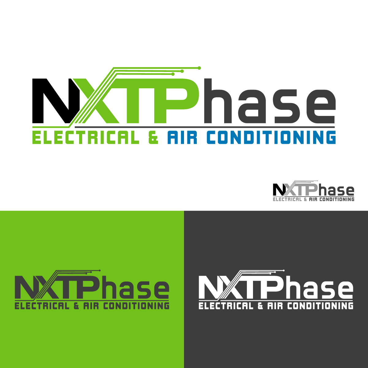 Diseño de Logo por punchpixel para Nxt Phase Electrical & Air Conditioning | Diseño #36791699