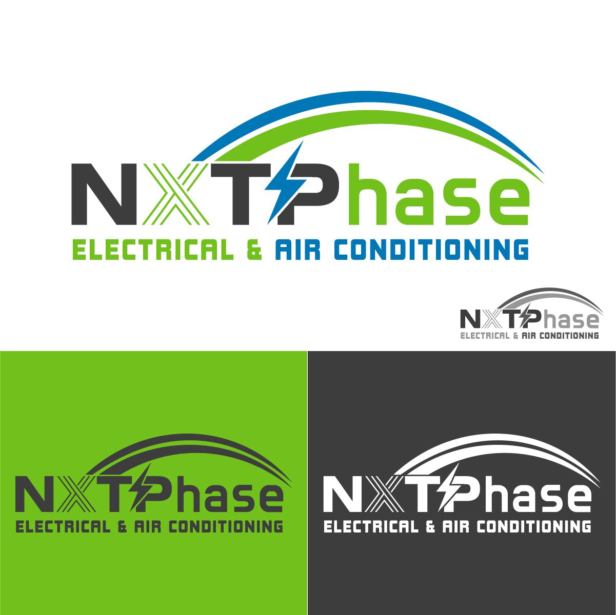 Diseño de Logo por punchpixel para Nxt Phase Electrical & Air Conditioning | Diseño #36791700