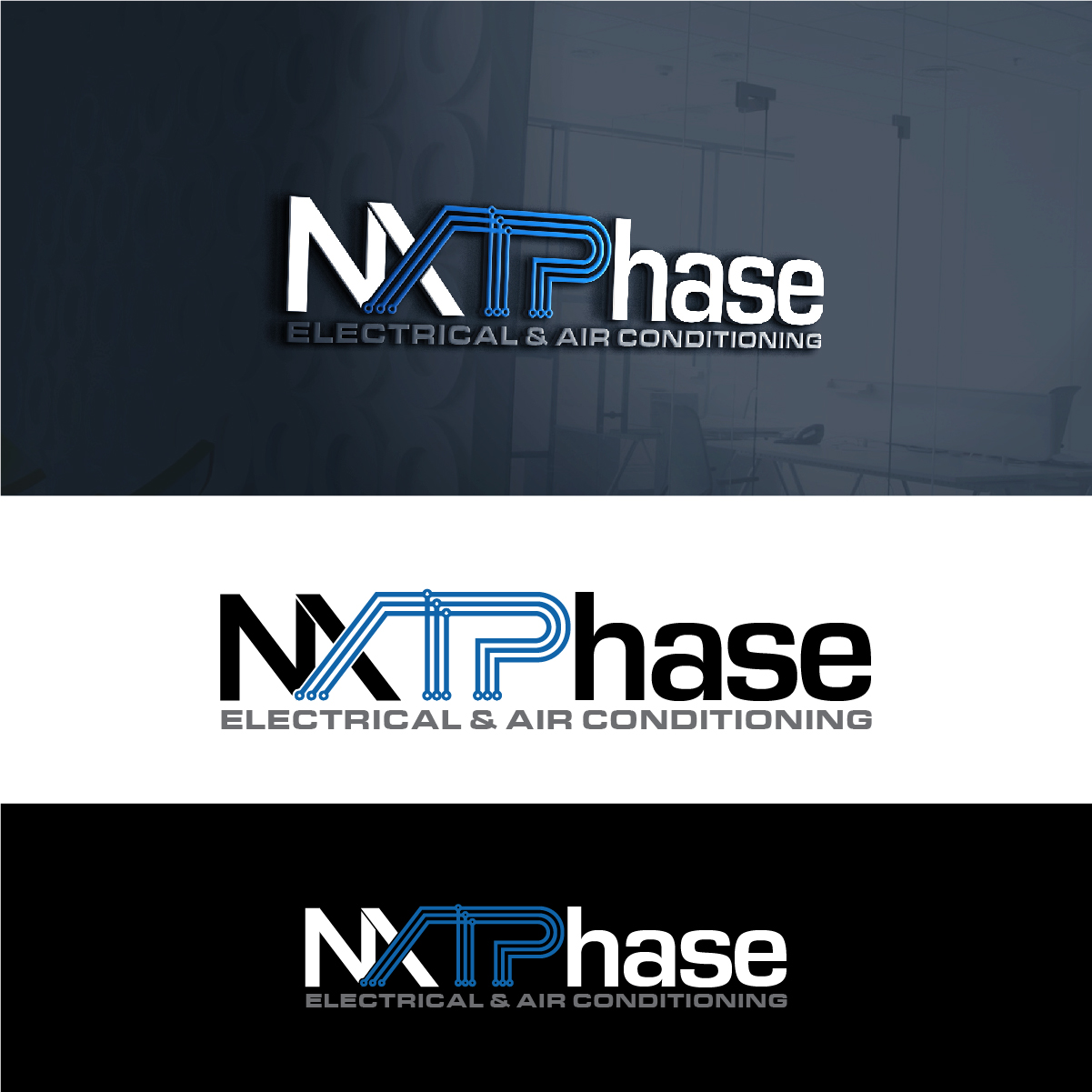 Diseño de Logo por Owltive para Nxt Phase Electrical & Air Conditioning | Diseño #36780042