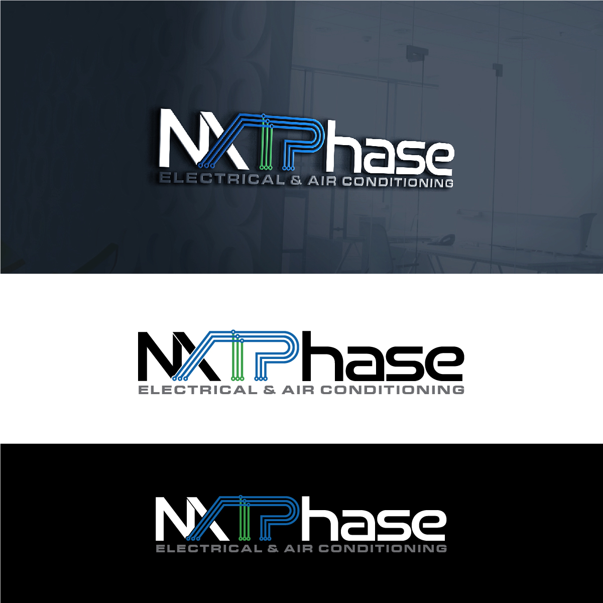 Logo Design by Owltive for Nxt Phase Electrical & Air Conditioning | Design #36780043
