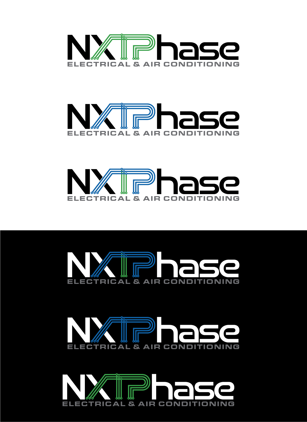 Diseño de Logo por Owltive para Nxt Phase Electrical & Air Conditioning | Diseño #36799234