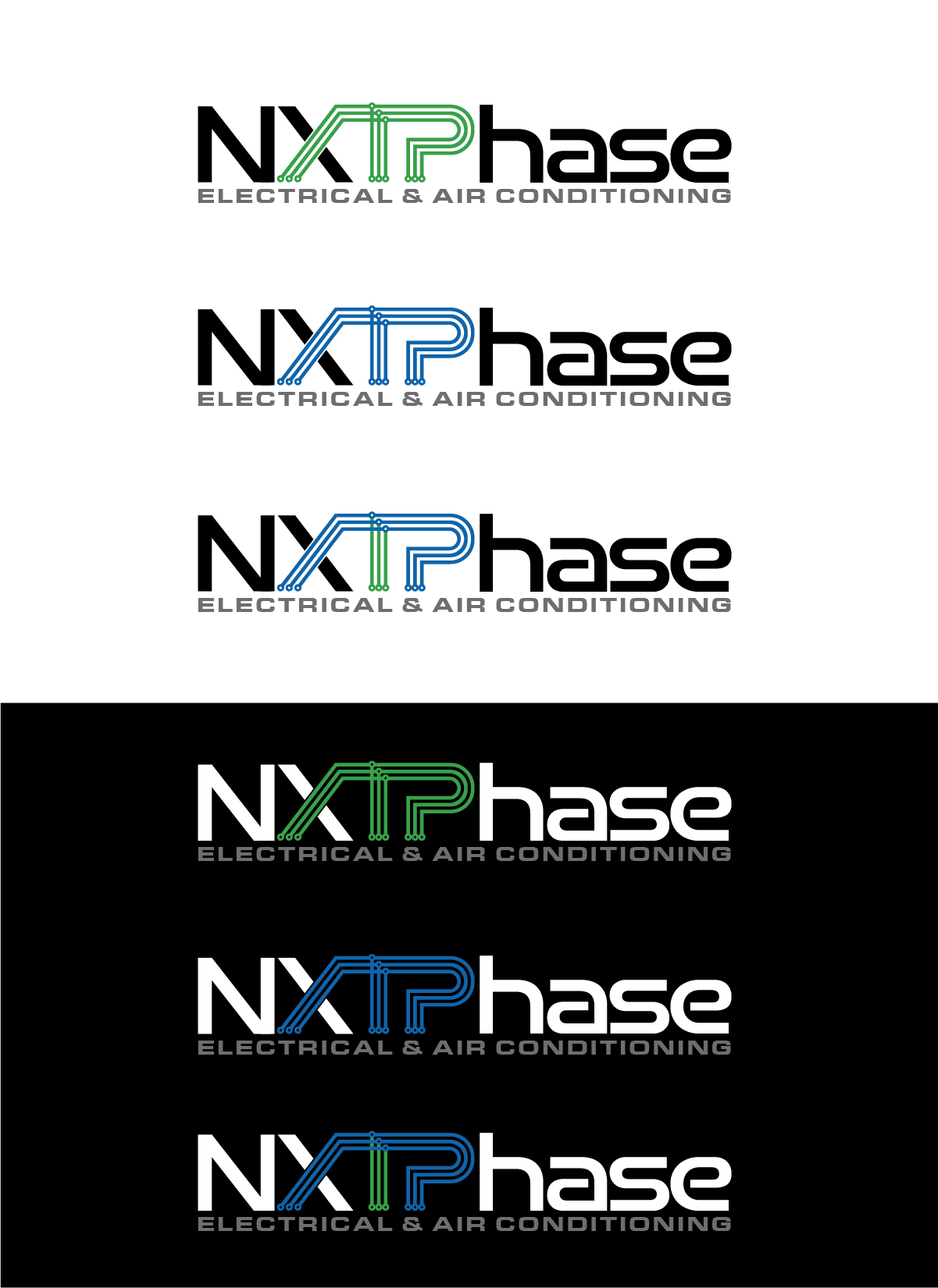 Diseño de Logo por Owltive para Nxt Phase Electrical & Air Conditioning | Diseño #36799235